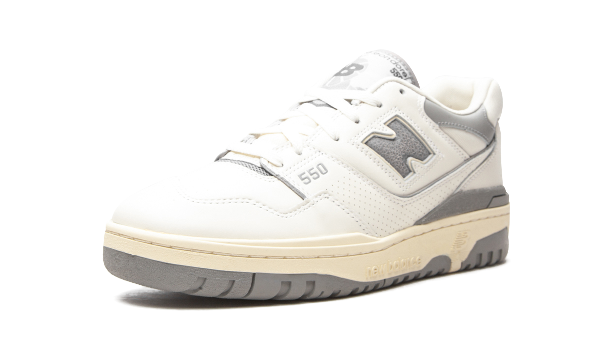 new balance 550 aime leon dore white grey+BB550ALE+left diagnol single view