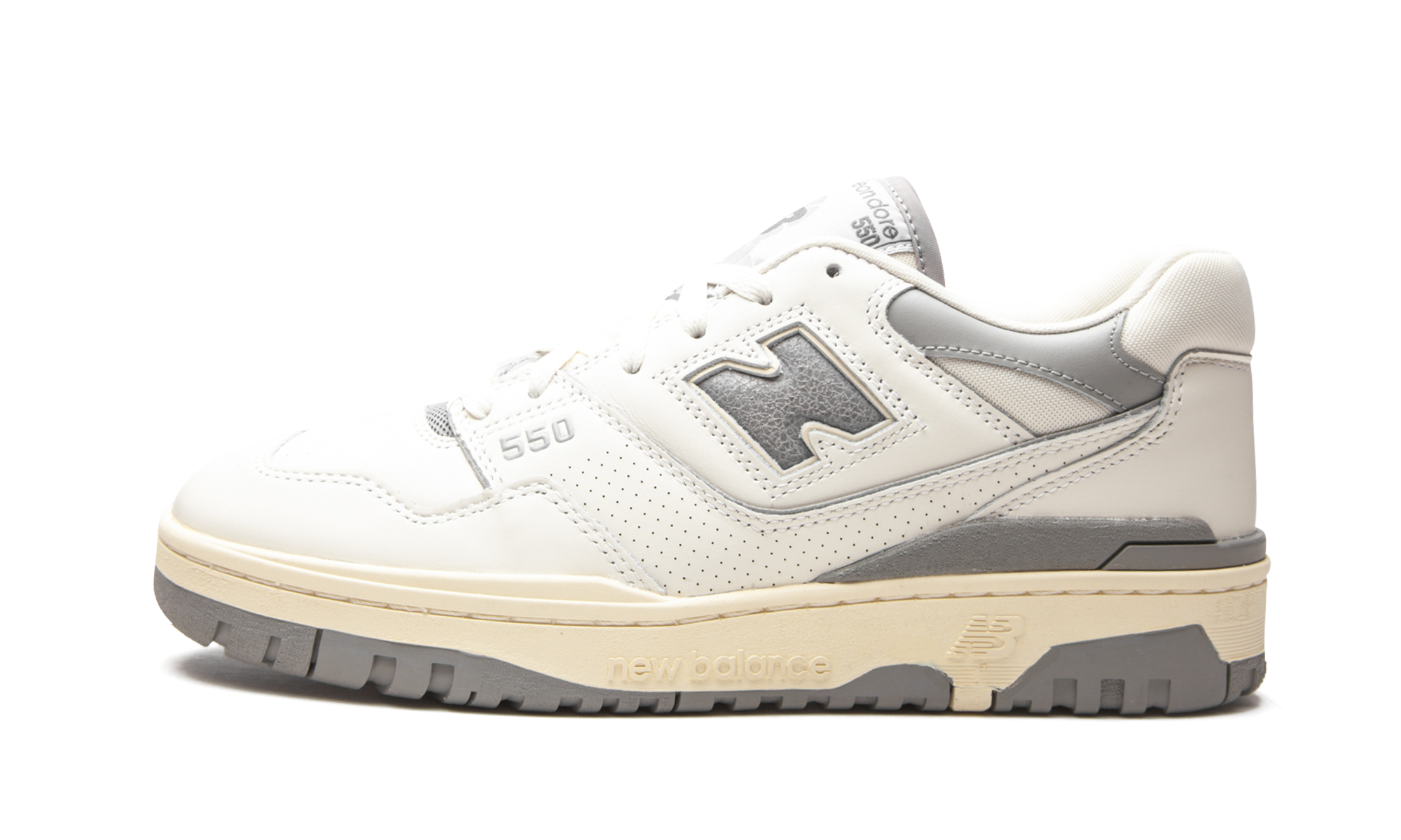 new balance 550 aime leon dore white grey+BB550ALE+diagnol right view 1