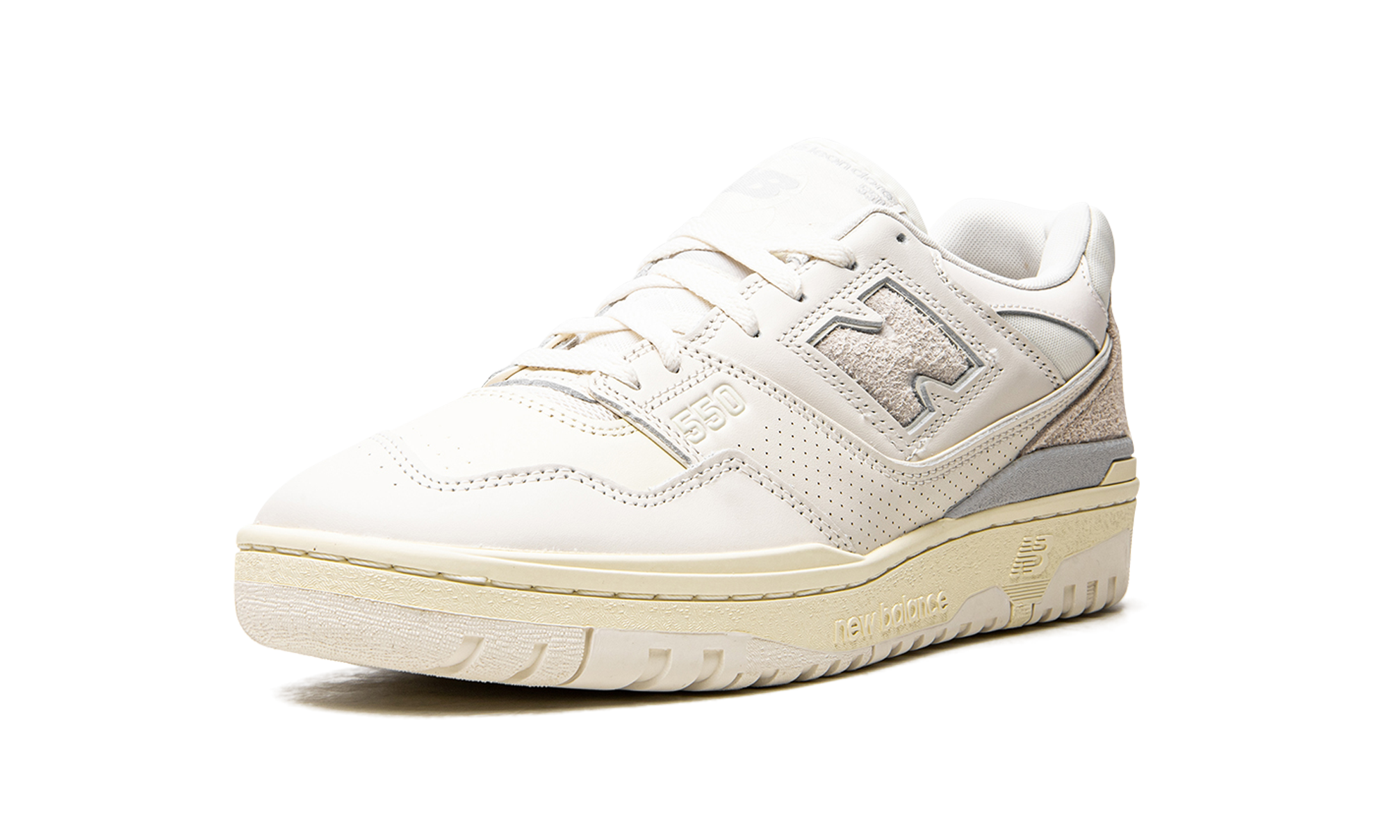 new balance 550 aime leon dore white leather+BB550AM1+left diagnol single view