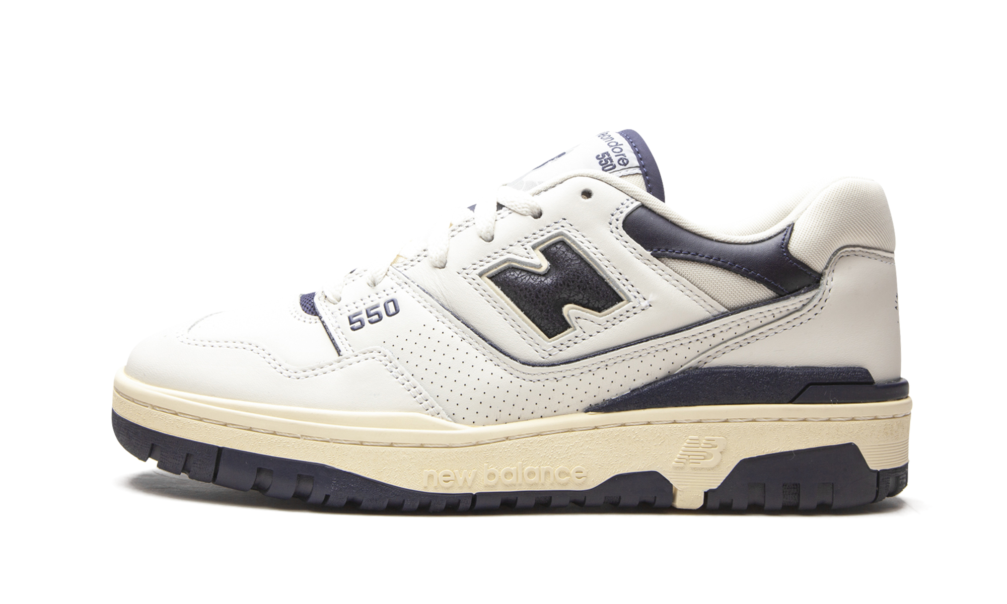 new balance 550 aime leon dore white navy+BB550ALF+diagnol right view 1
