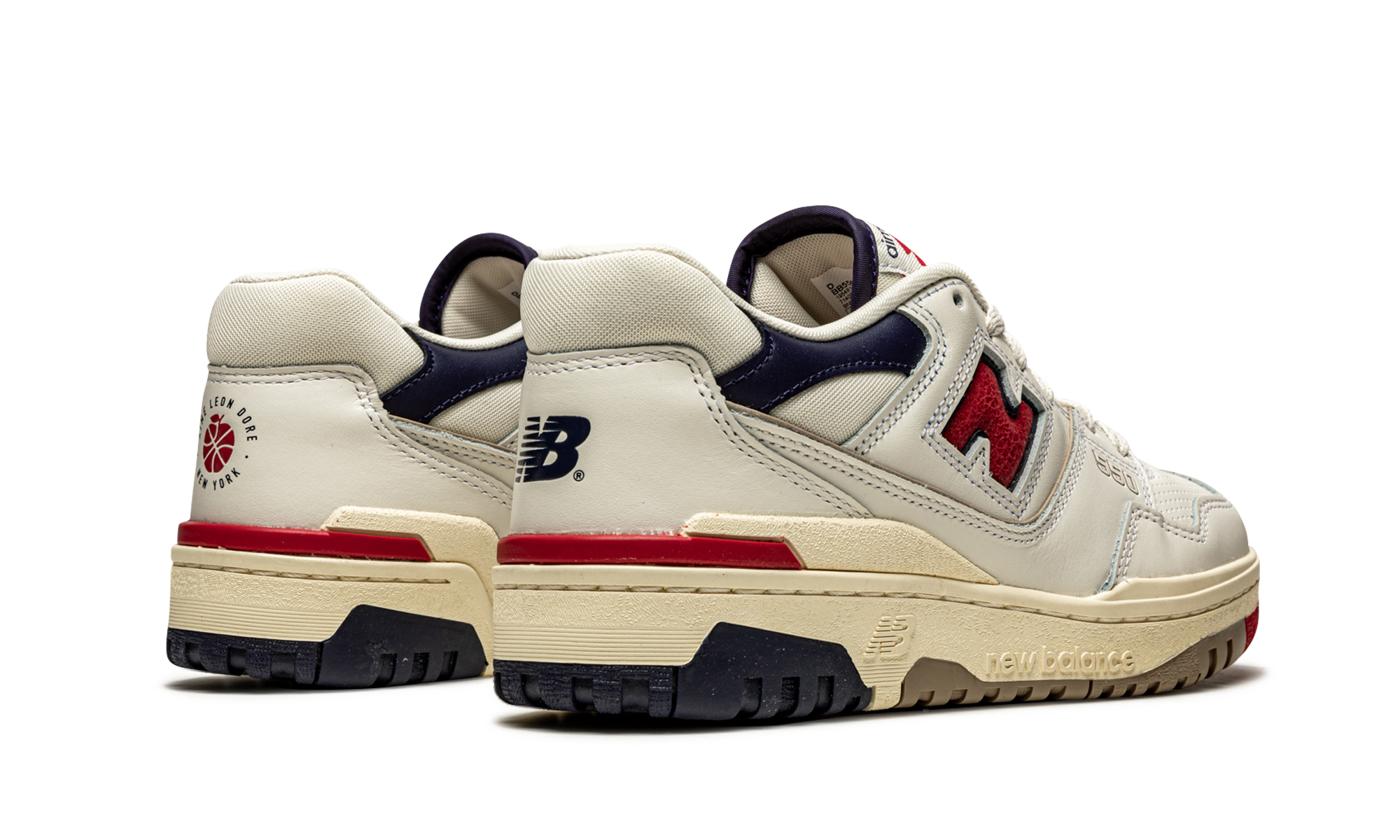 new balance 550 aime leon dore white navy red+BB550A3+diagnol right behind view