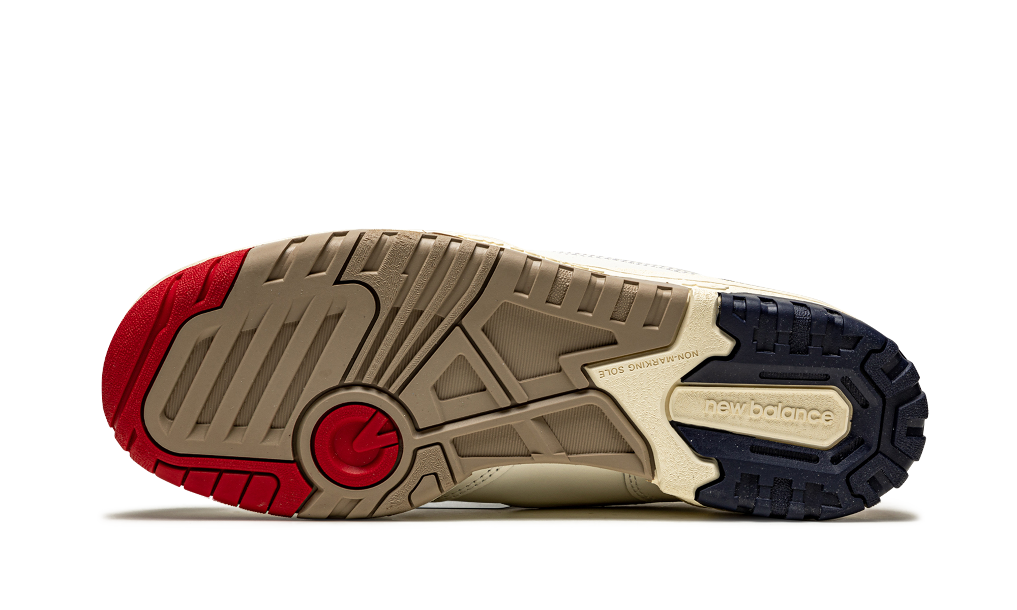 new balance 550 aime leon dore white navy red+BB550A3+bottom view