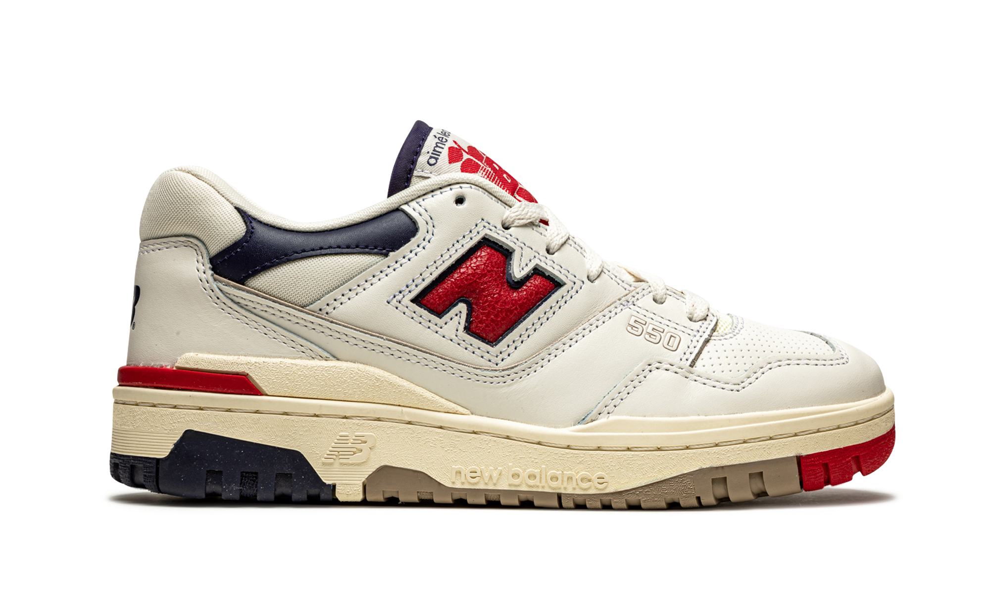 new balance 550 aime leon dore white navy red+BB550A3+right view