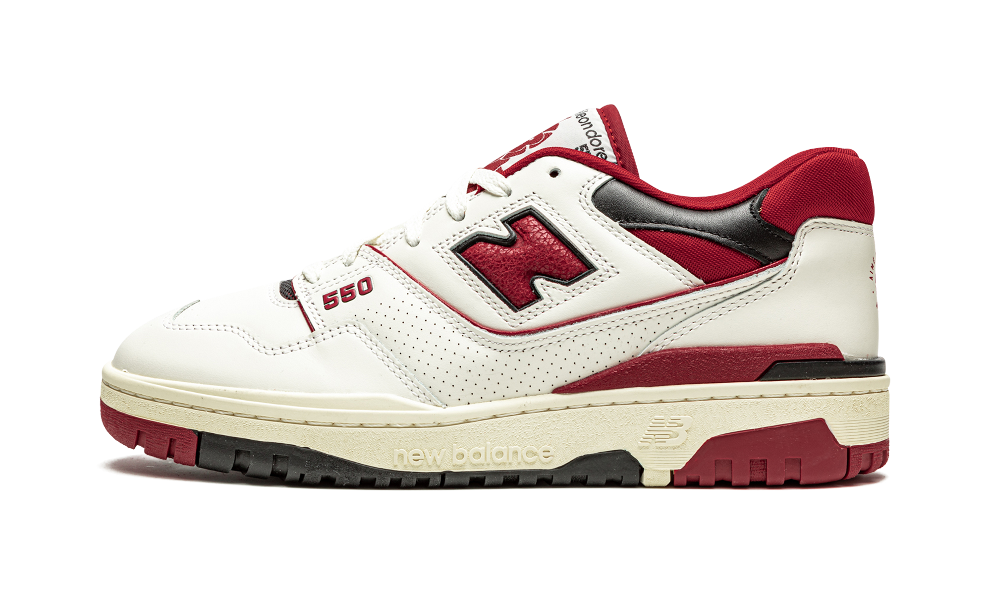 new balance 550 aime leon dore white red+BB550AE1+diagnol right view 1