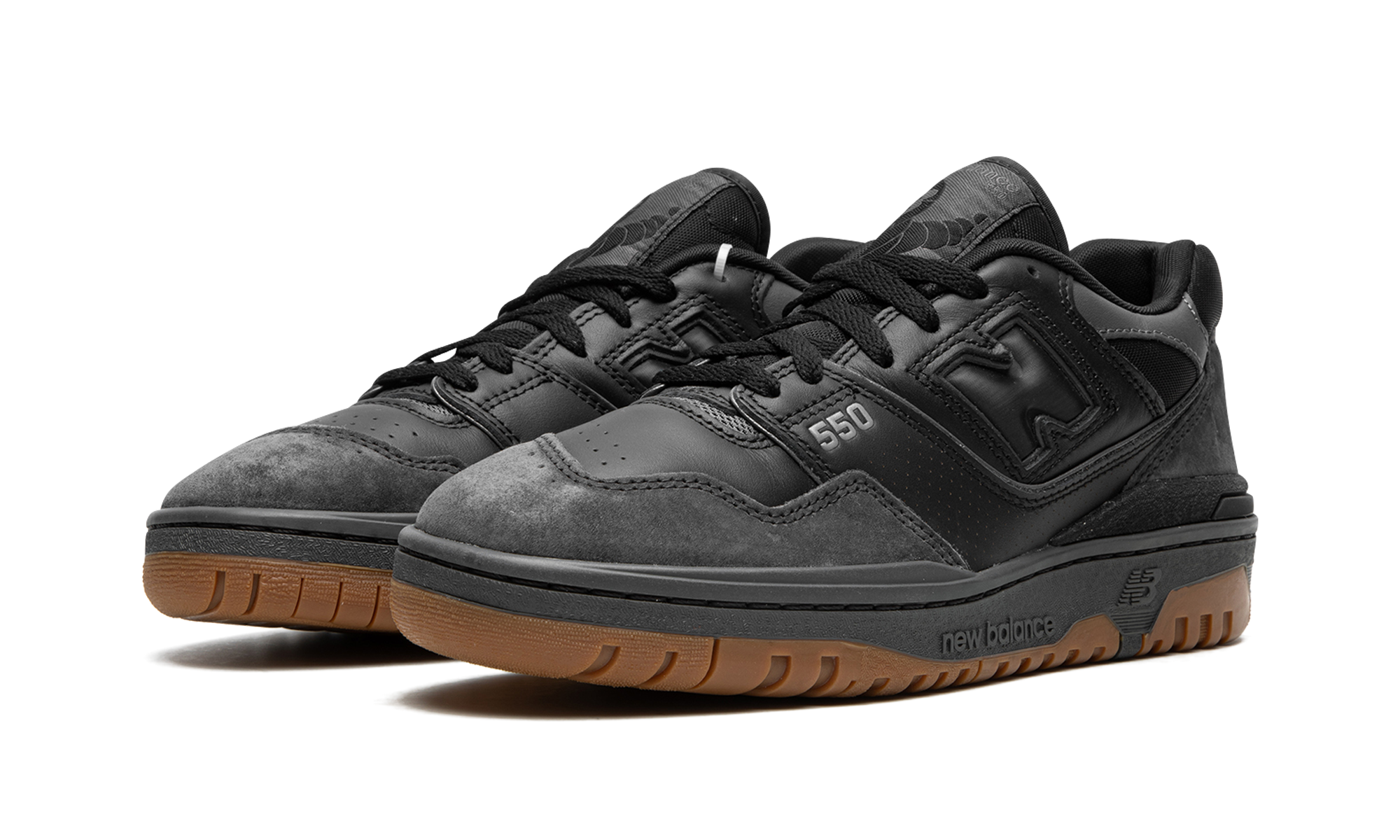 new balance 550 black gum white+BB550BGU+diagnol left view