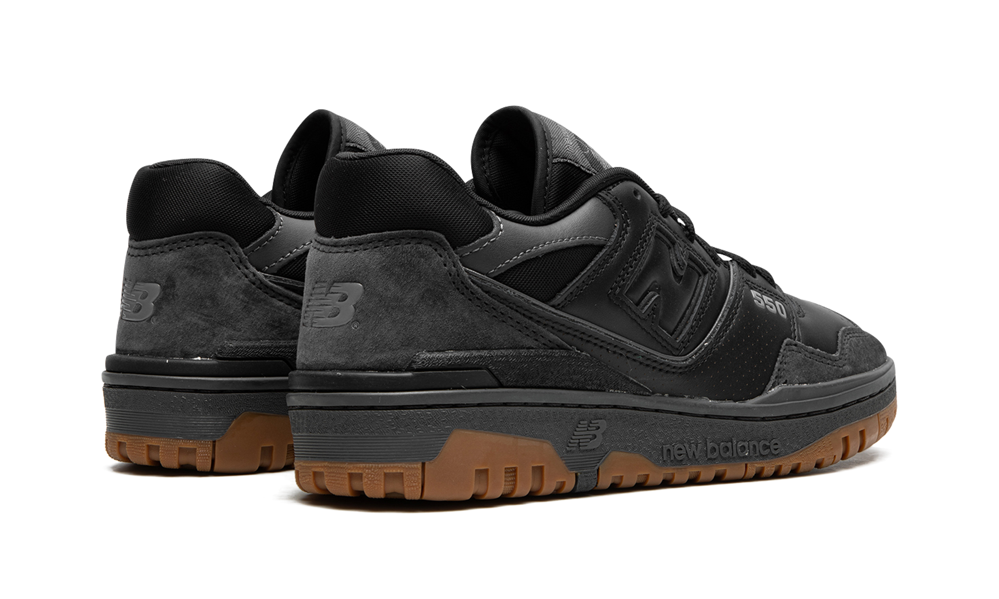 new balance 550 black gum white+BB550BGU+diagnol right behind view