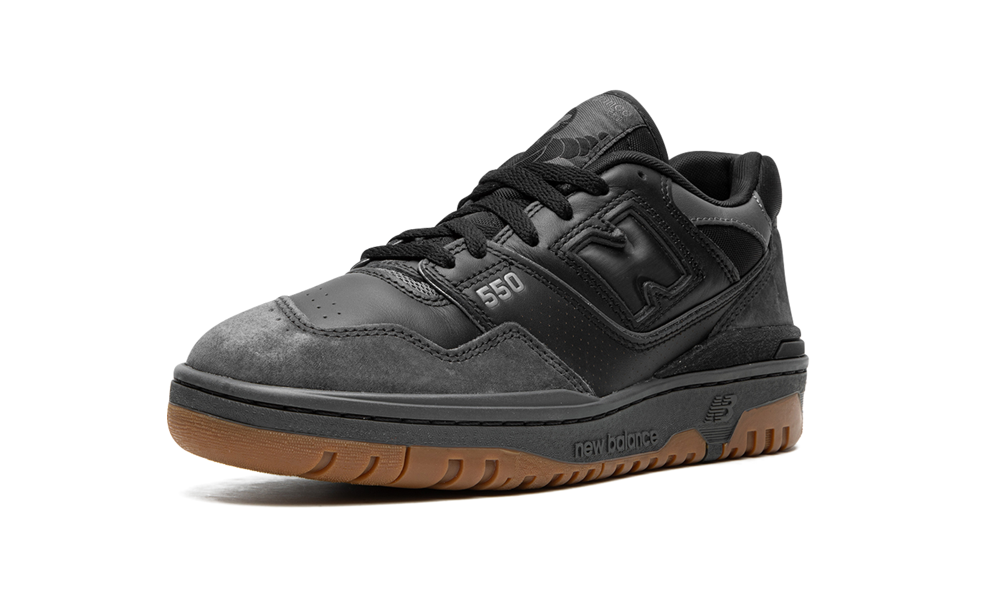 new balance 550 black gum white+BB550BGU+left diagnol single view
