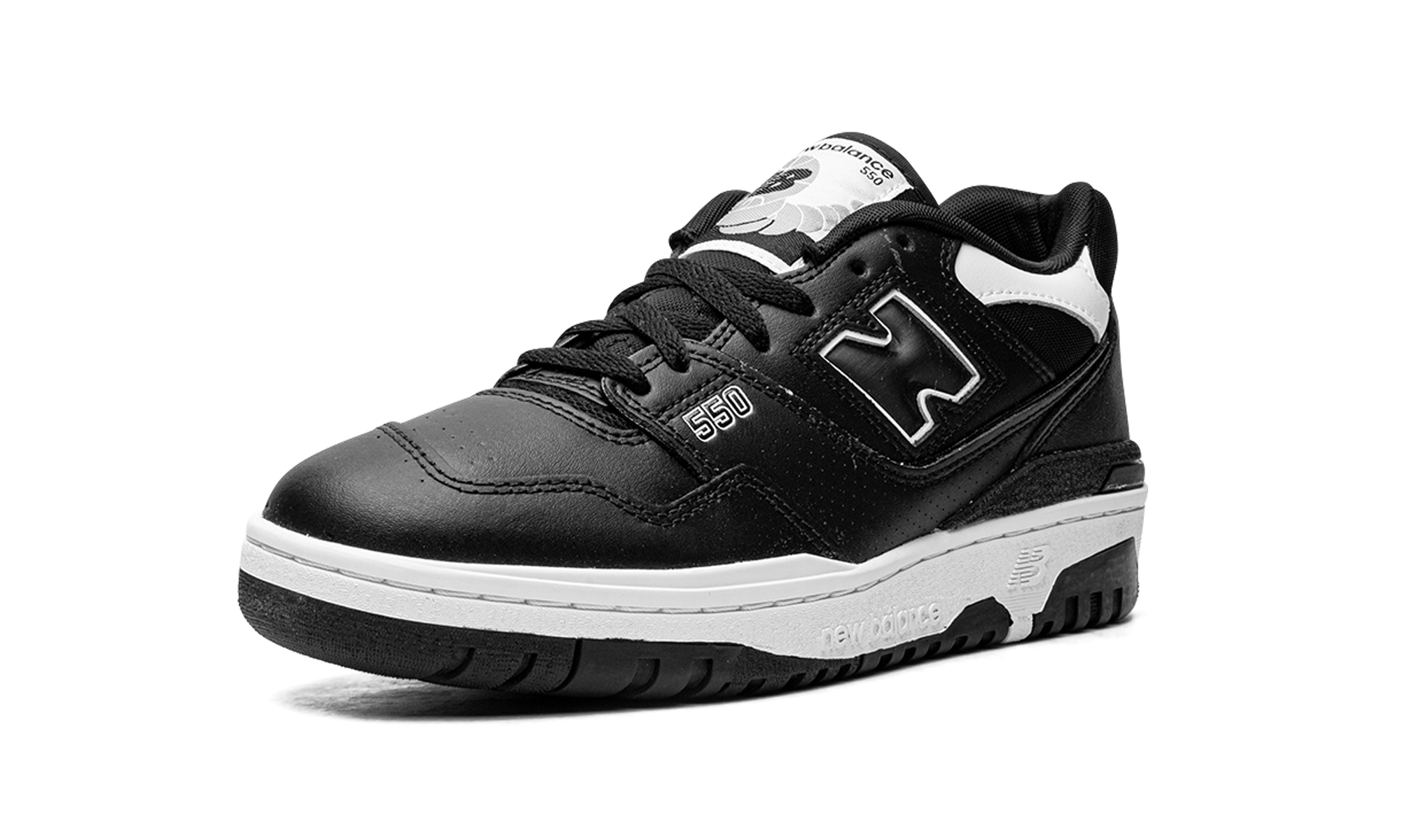 new balance 550 black white+BB550SV1+left diagnol single view