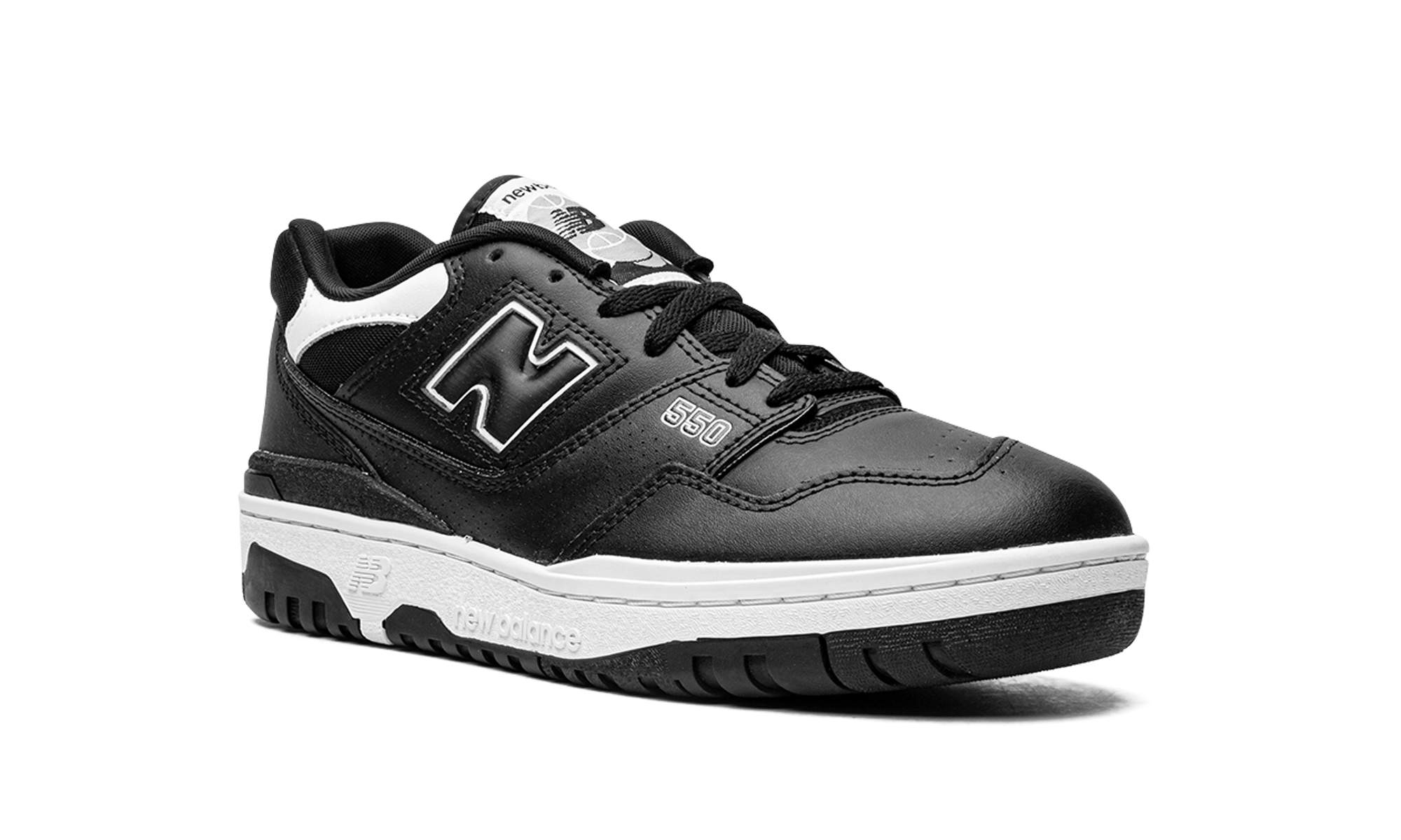 new balance 550 black white+BB550SV1+diagnol right view