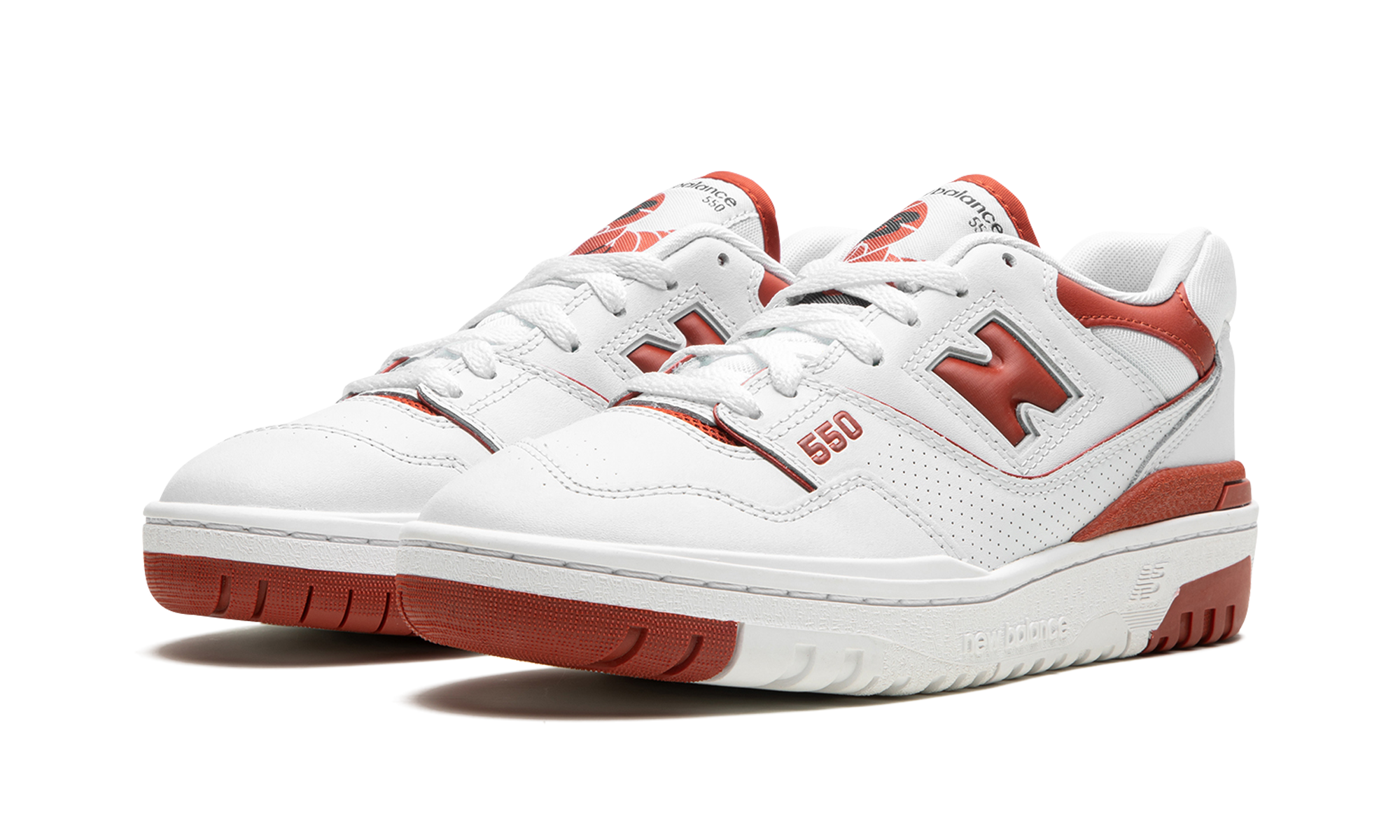 new balance 550 brick red women s+BBW550BR+diagnol left view