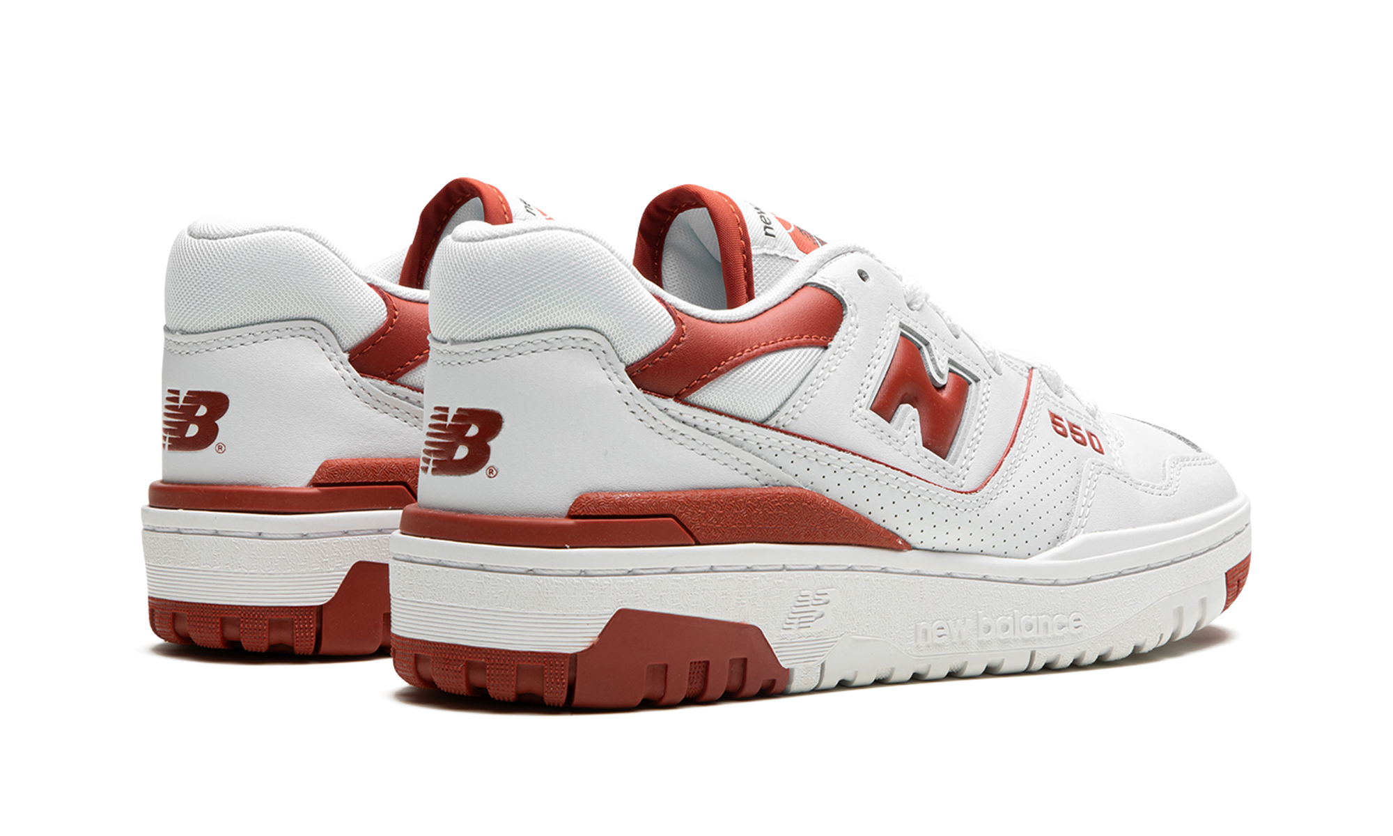 new balance 550 brick red women s+BBW550BR+diagnol right behind view