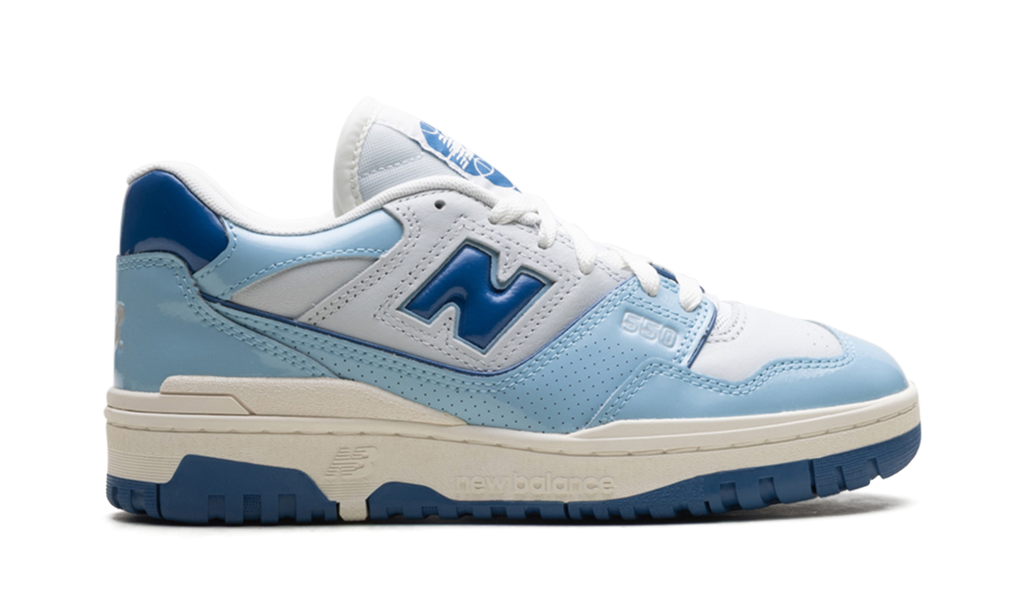 new balance 550 chrome blue patent+BB550YKE+right view
