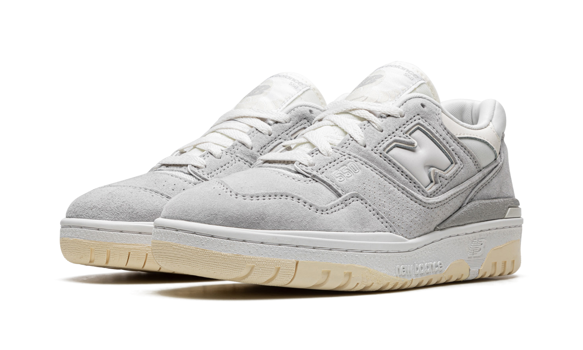new balance 550 grey suede+BB550SLB+diagnol left view