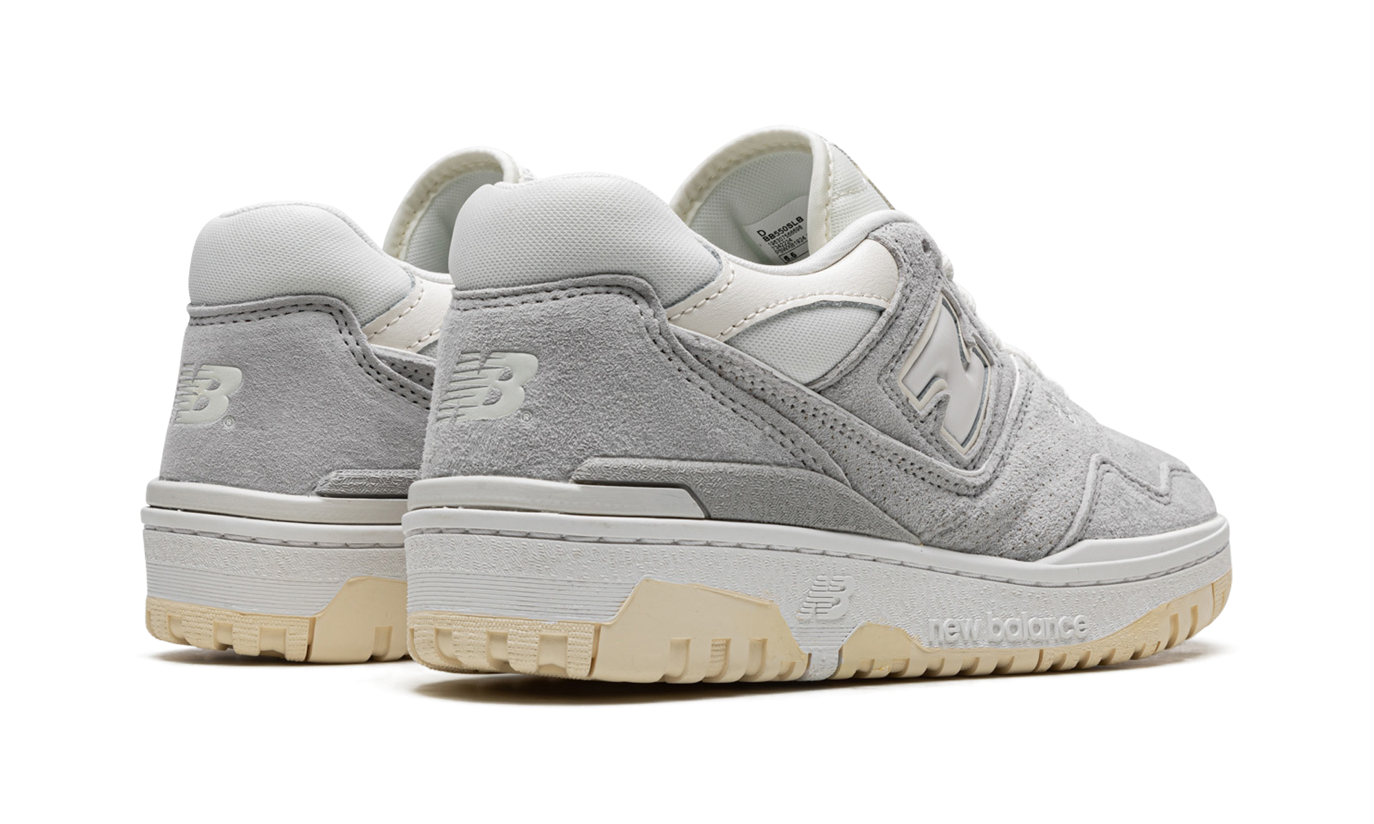new balance 550 grey suede+BB550SLB+diagnol right behind view