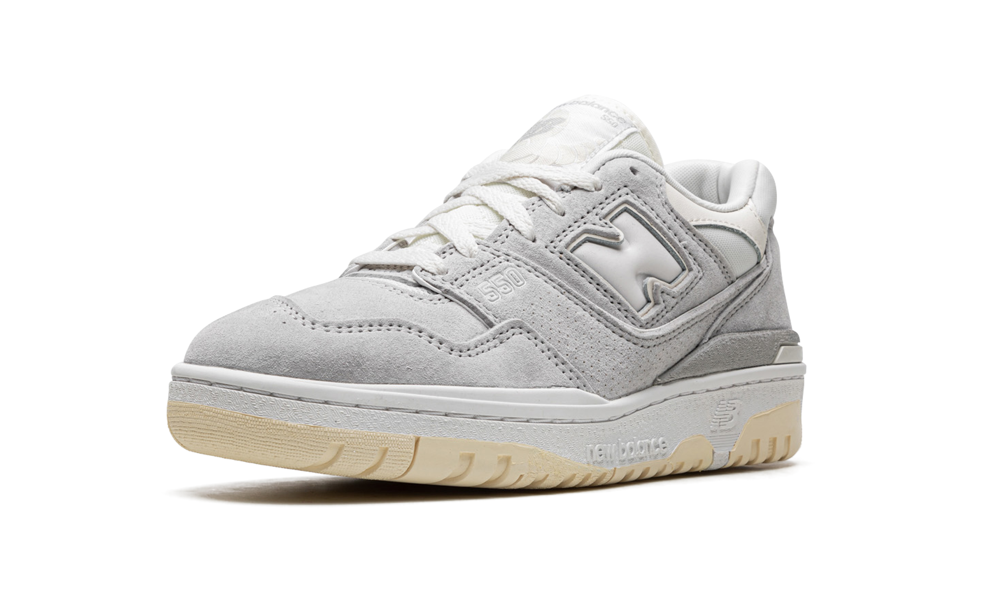 new balance 550 grey suede+BB550SLB+left diagnol single view