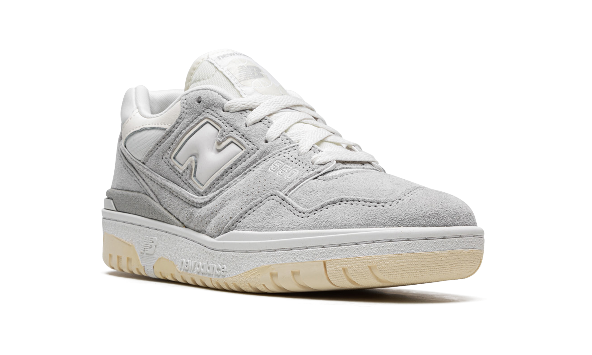 new balance 550 grey suede+BB550SLB+diagnol right view
