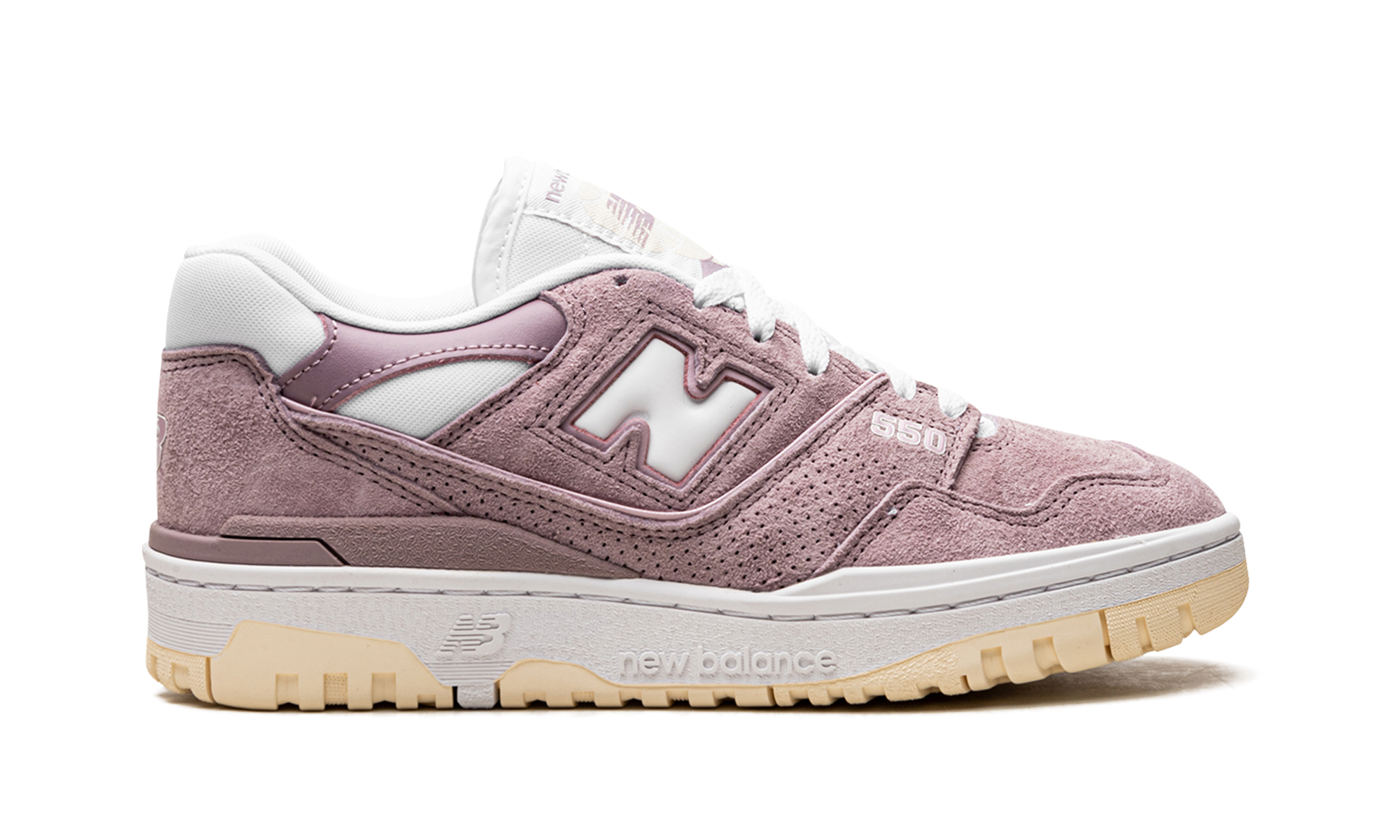 new balance 550 lilac chalk suede women s+BBW550PB+right view