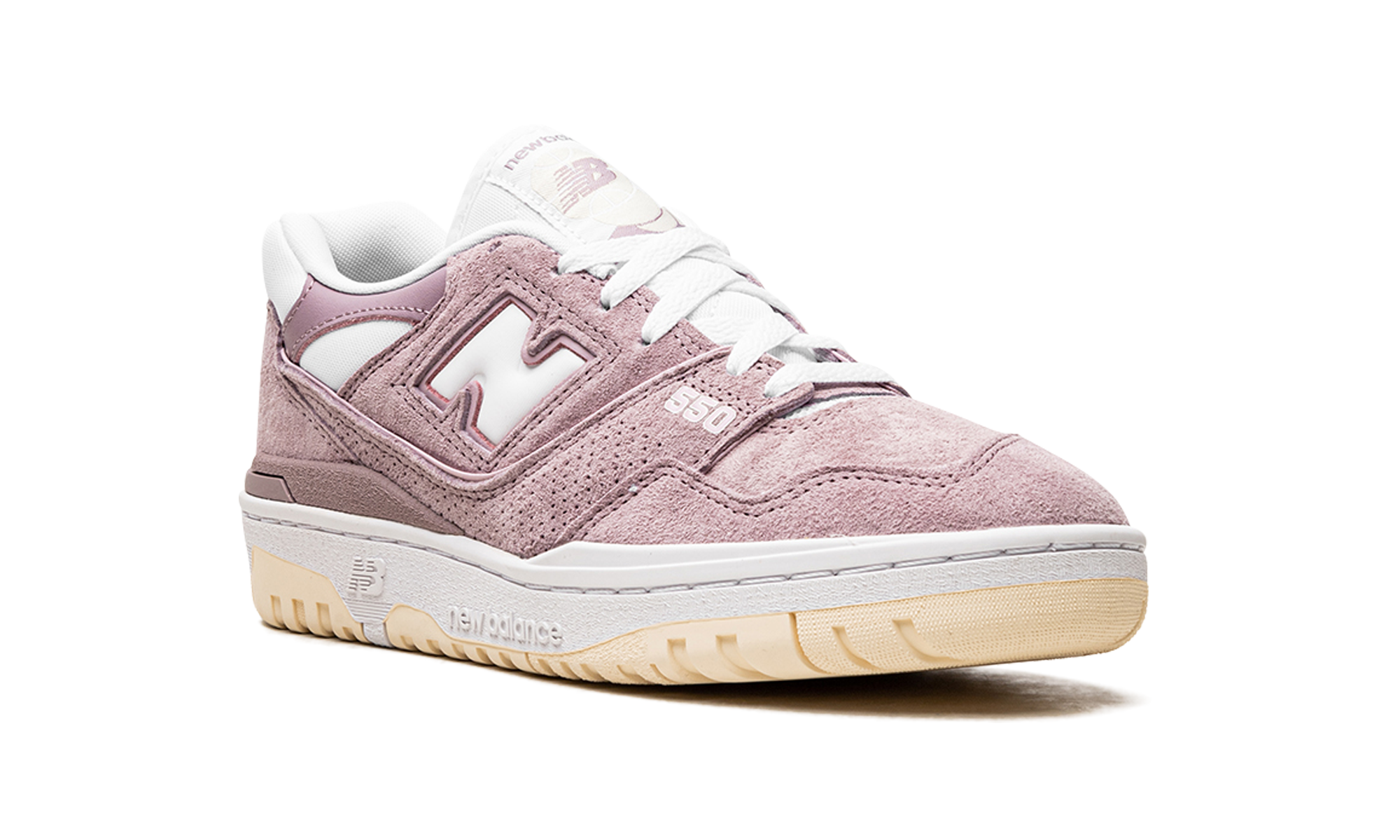 new balance 550 lilac chalk suede women s+BBW550PB+diagnol right view