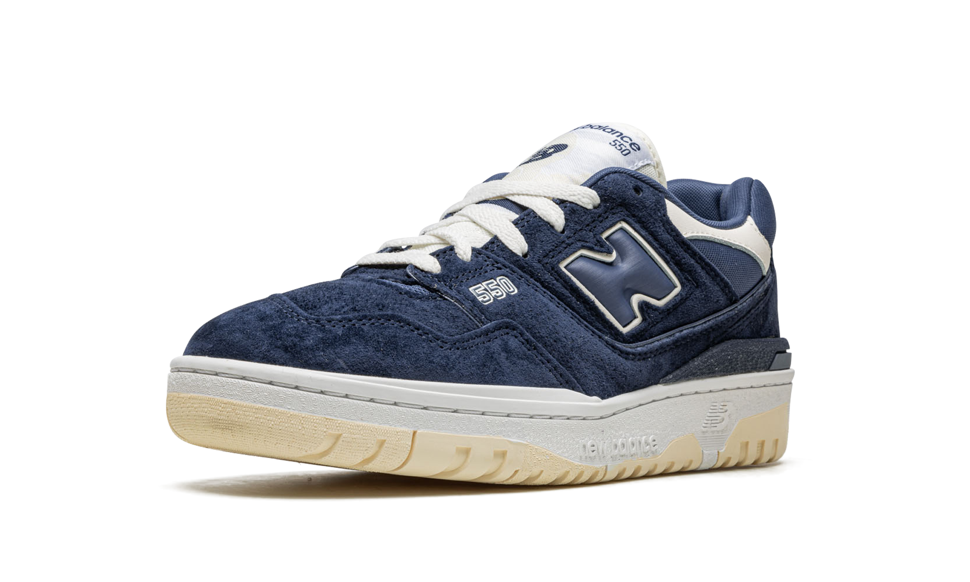 new balance 550 natural indigo suede+BB550SLA+left diagnol single view