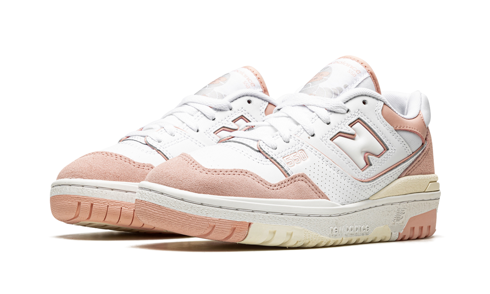 new balance 550 pink sand sea salt women s+BBW550CD+diagnol left view