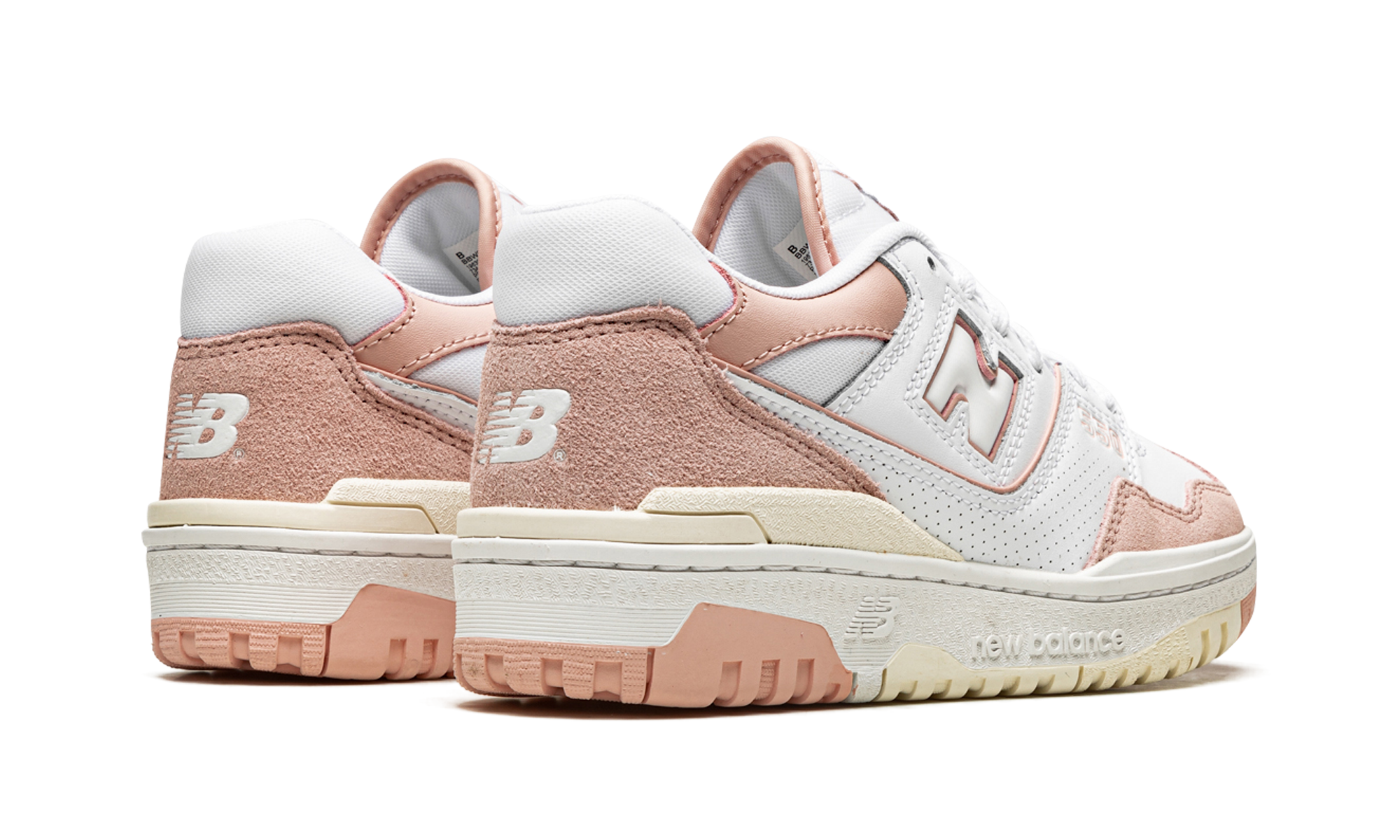 new balance 550 pink sand sea salt women s+BBW550CD+diagnol right behind view
