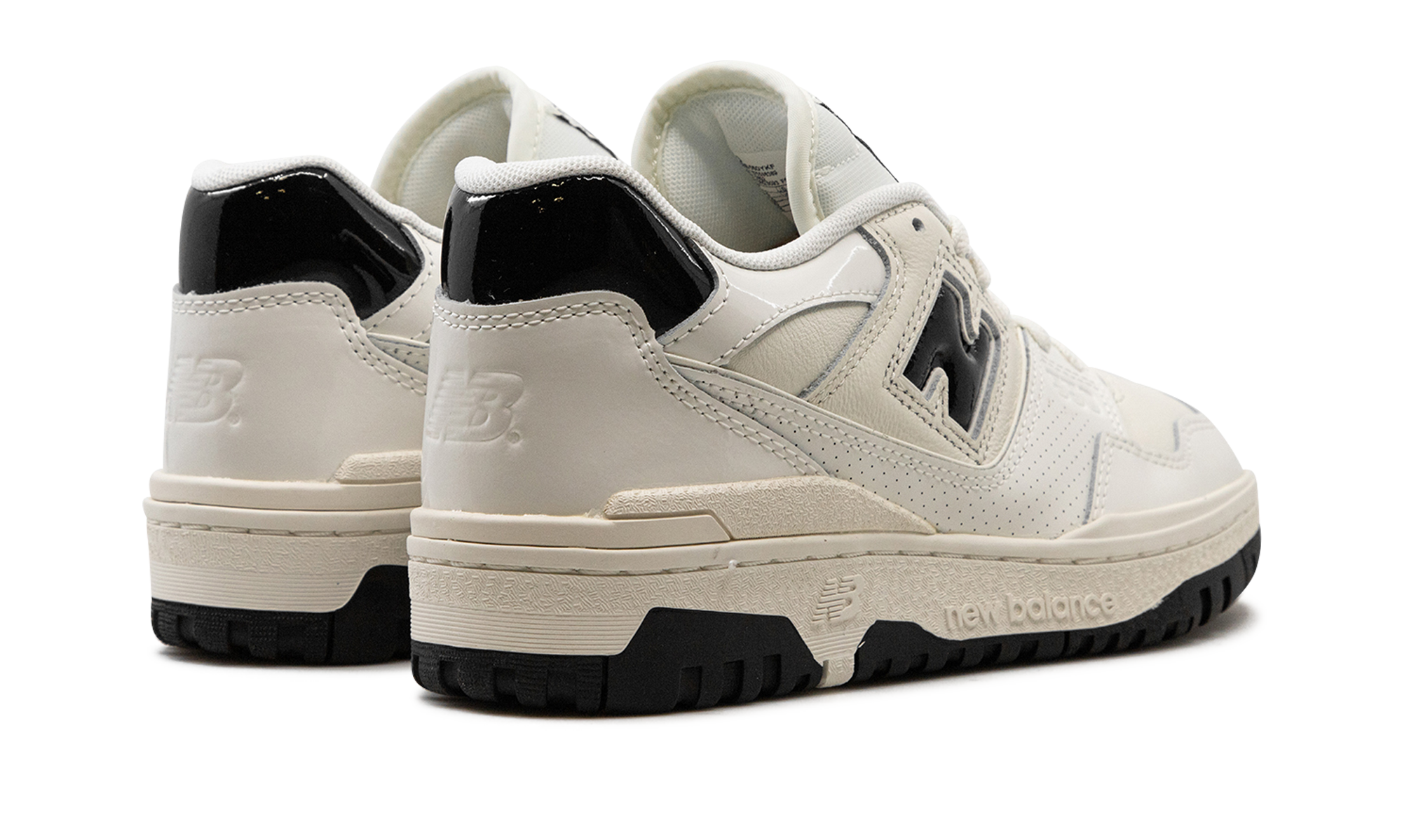 new balance 550 sea salt black patent+BB550YKF+diagnol right behind view