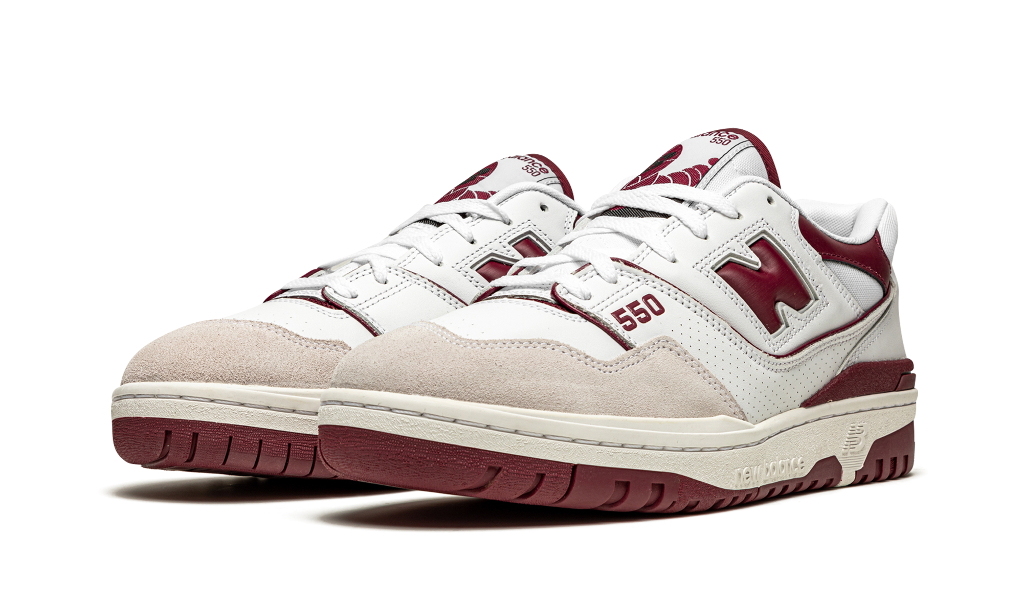 new balance 550 sea salt burgundy+BB550LI1+diagnol left view