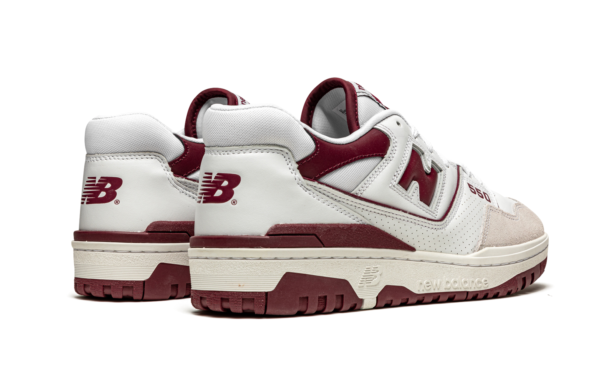 new balance 550 sea salt burgundy+BB550LI1+diagnol right behind view
