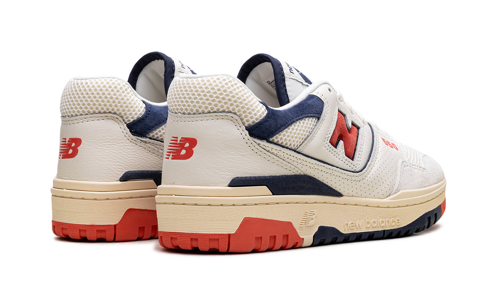 new balance 550 sea salt pack blast red+BB550CPB+diagnol right behind view