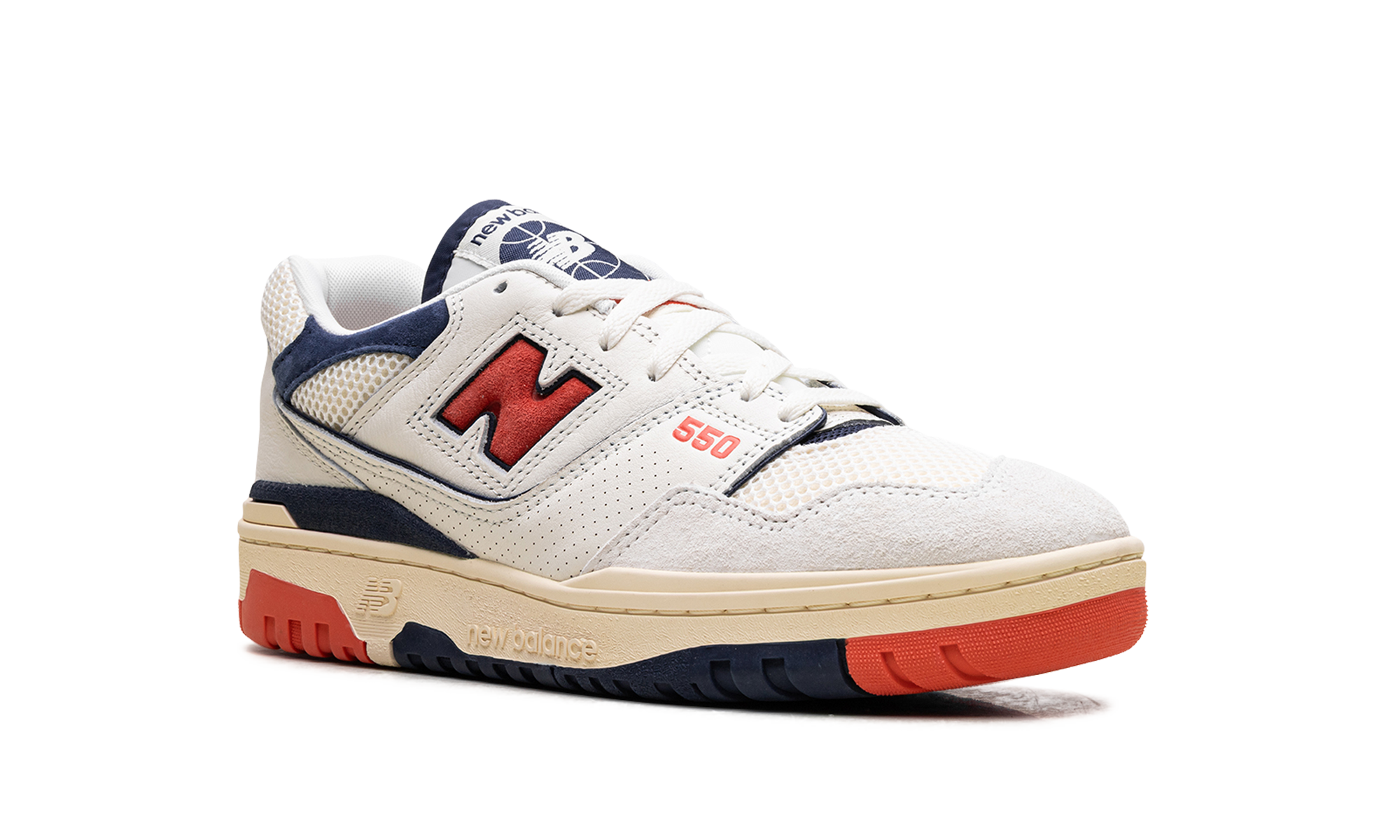 new balance 550 sea salt pack blast red+BB550CPB+diagnol right view
