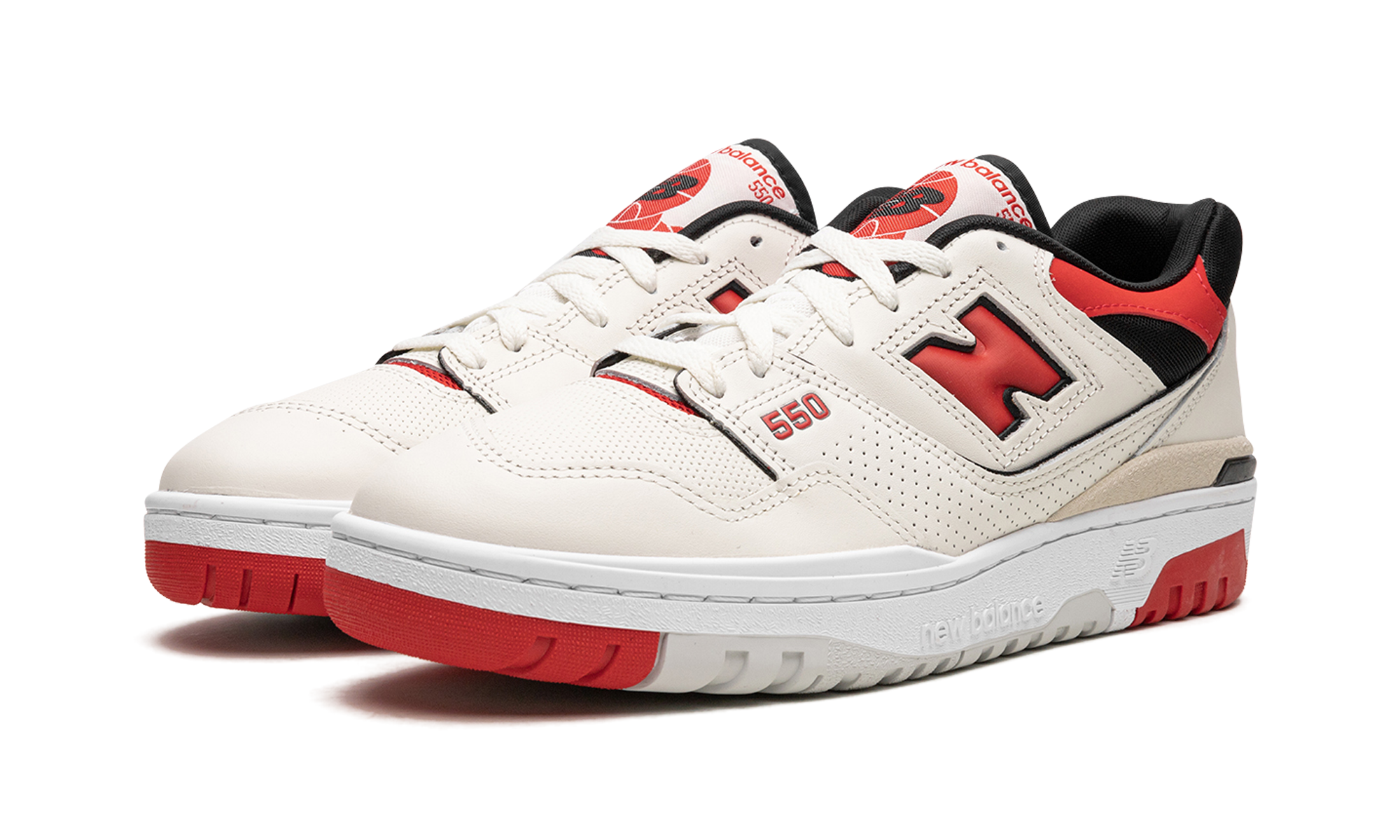 new balance 550 sea salt true red+BB550VTB+diagnol left view