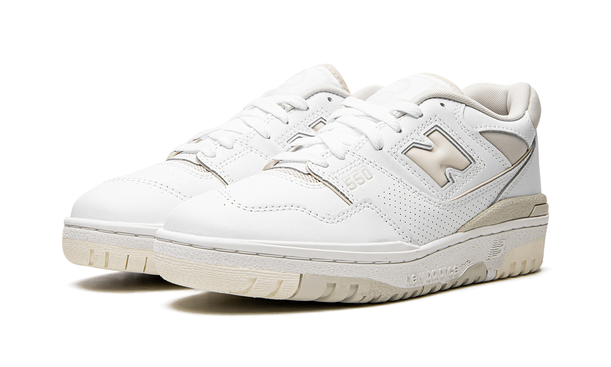 new balance 550 silver birch women s+BBW550WS+diagnol left view