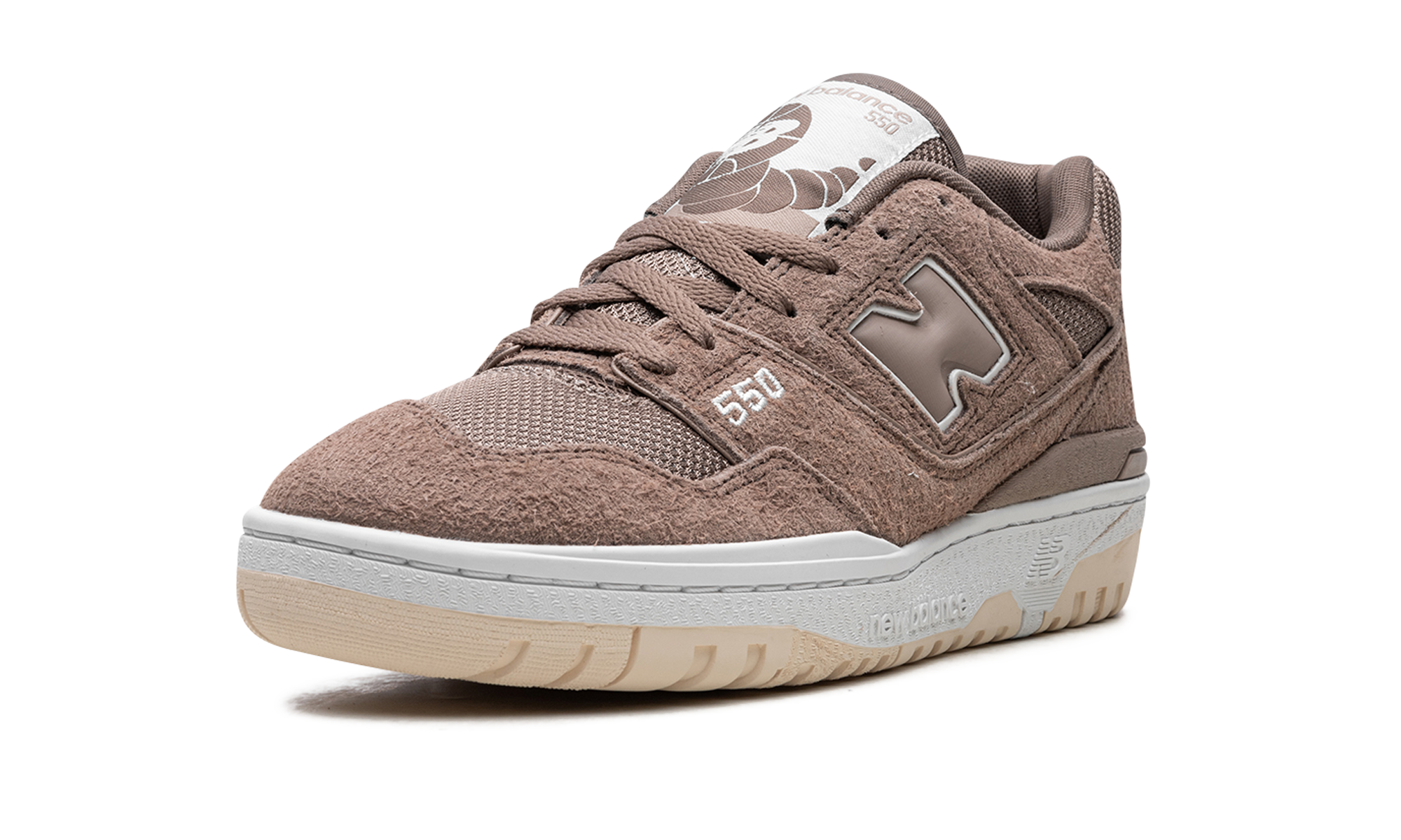 new balance 550 suede mushroom+BB550PHA+left diagnol single view