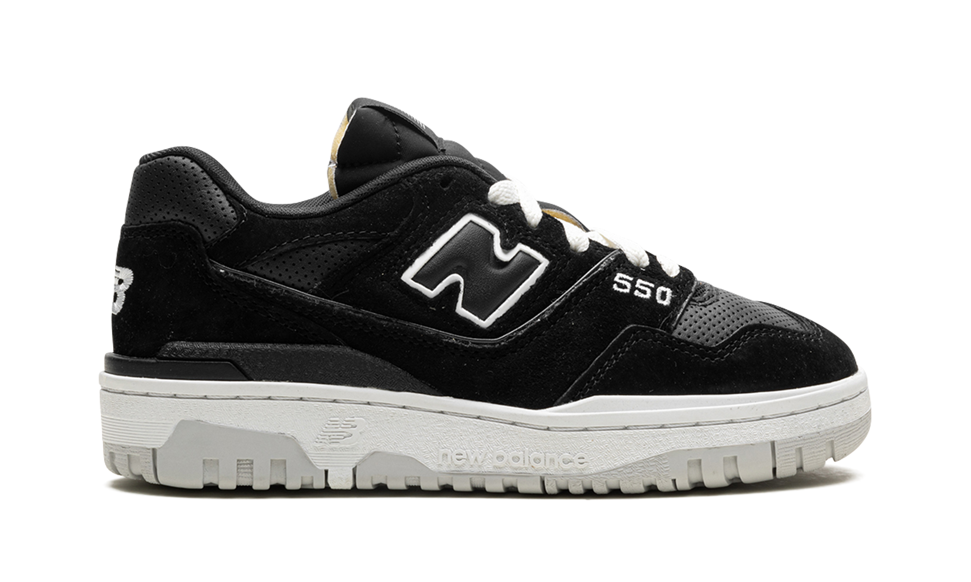 new balance 550 suede perforated leather black white+BB550PRA+right view