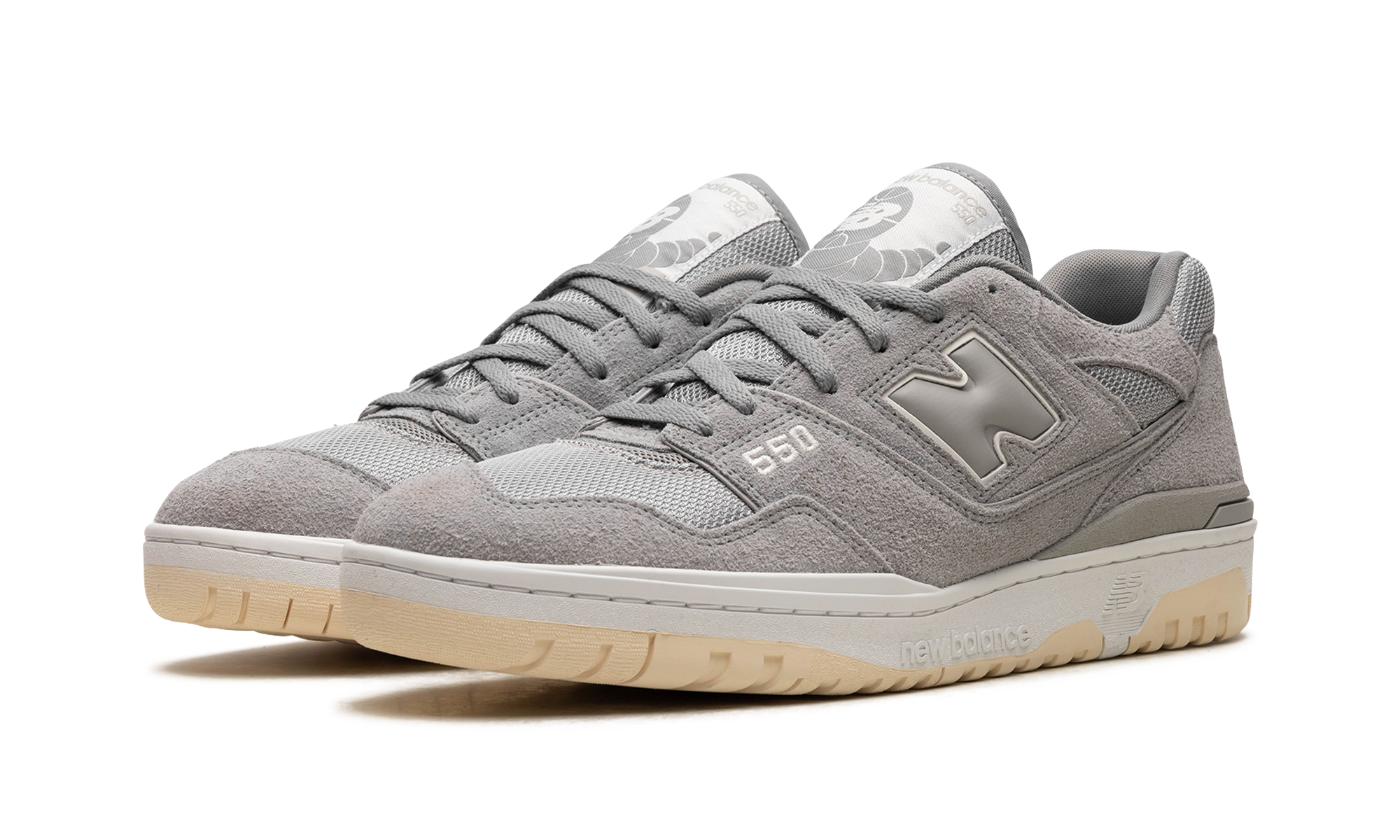 new balance 550 suede slate grey+BB550PHD+diagnol left view