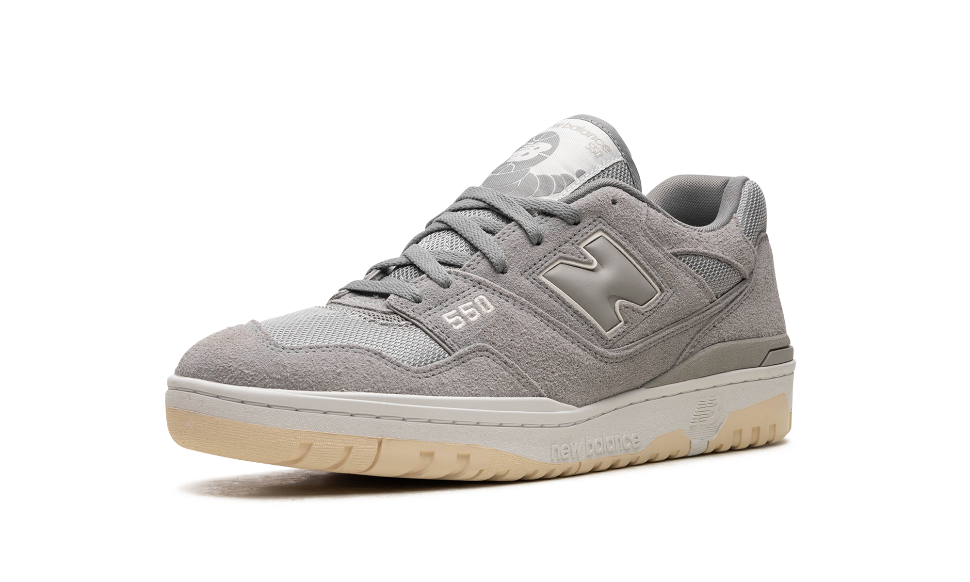 new balance 550 suede slate grey+BB550PHD+left diagnol single view