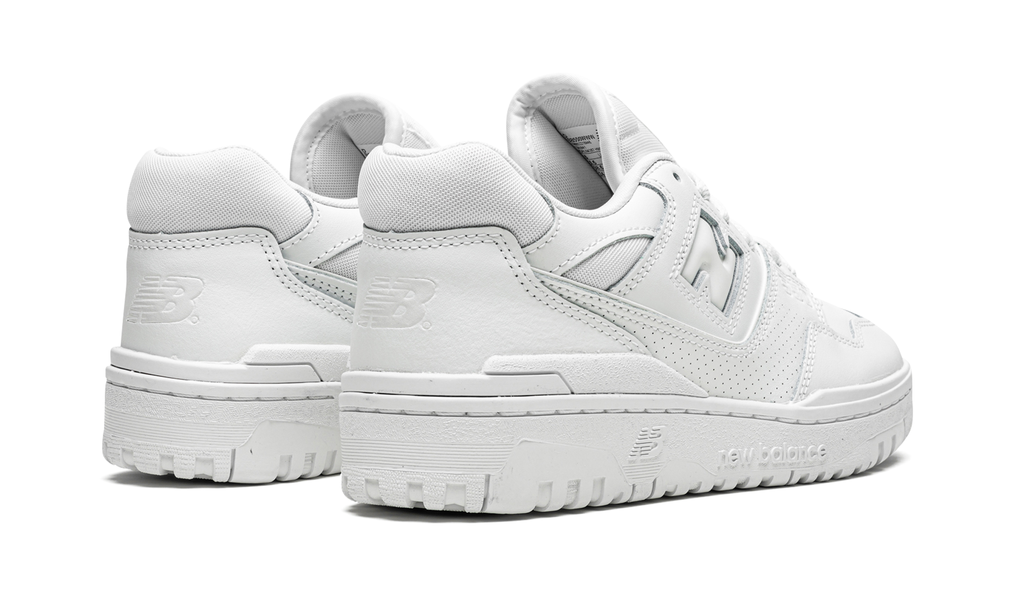new balance 550 triple white+BB550WWW+diagnol right behind view