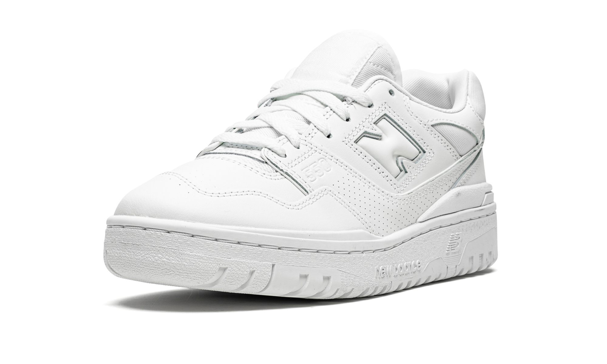 new balance 550 triple white+BB550WWW+left diagnol single view
