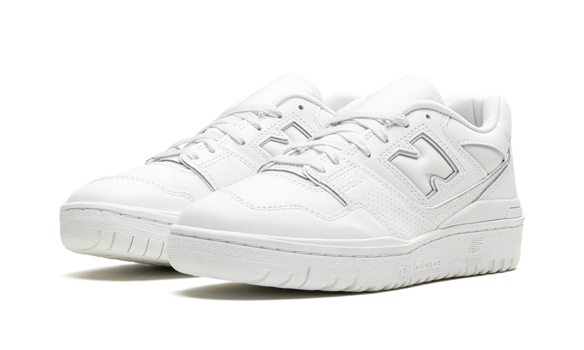 new balance 550 triple white women s+BBW550WW+diagnol left view