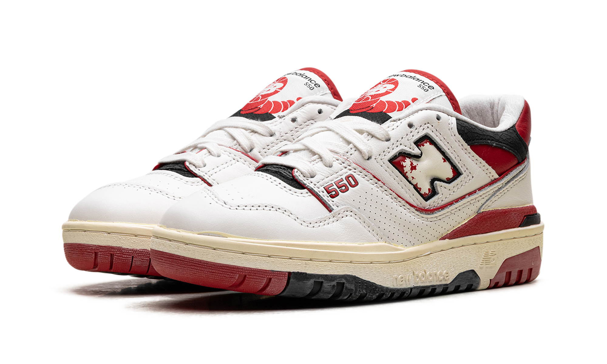 new balance 550 vintage pack team red+BB550VGA+diagnol left view