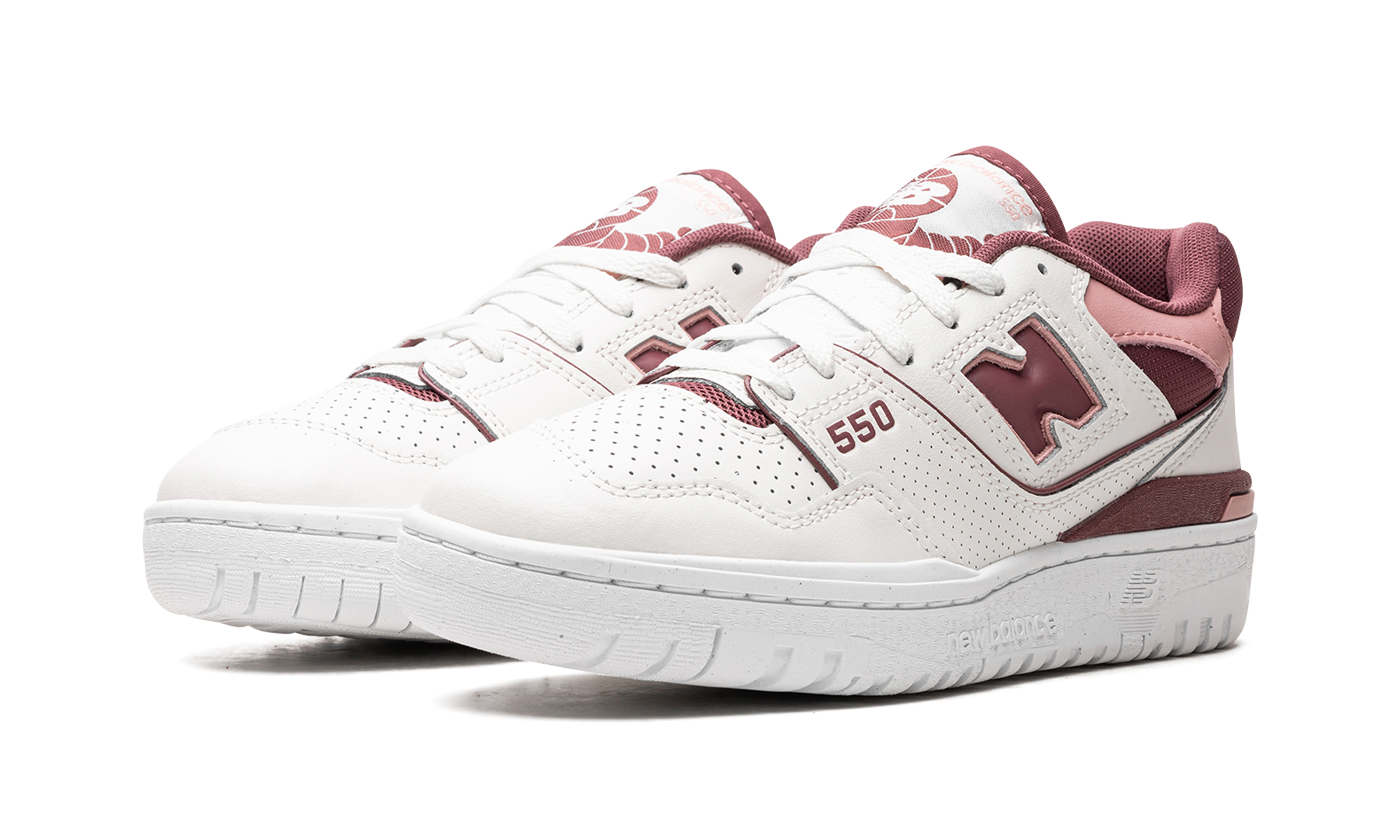 new balance 550 washed burgundy women s+BBW550DP+diagnol left view