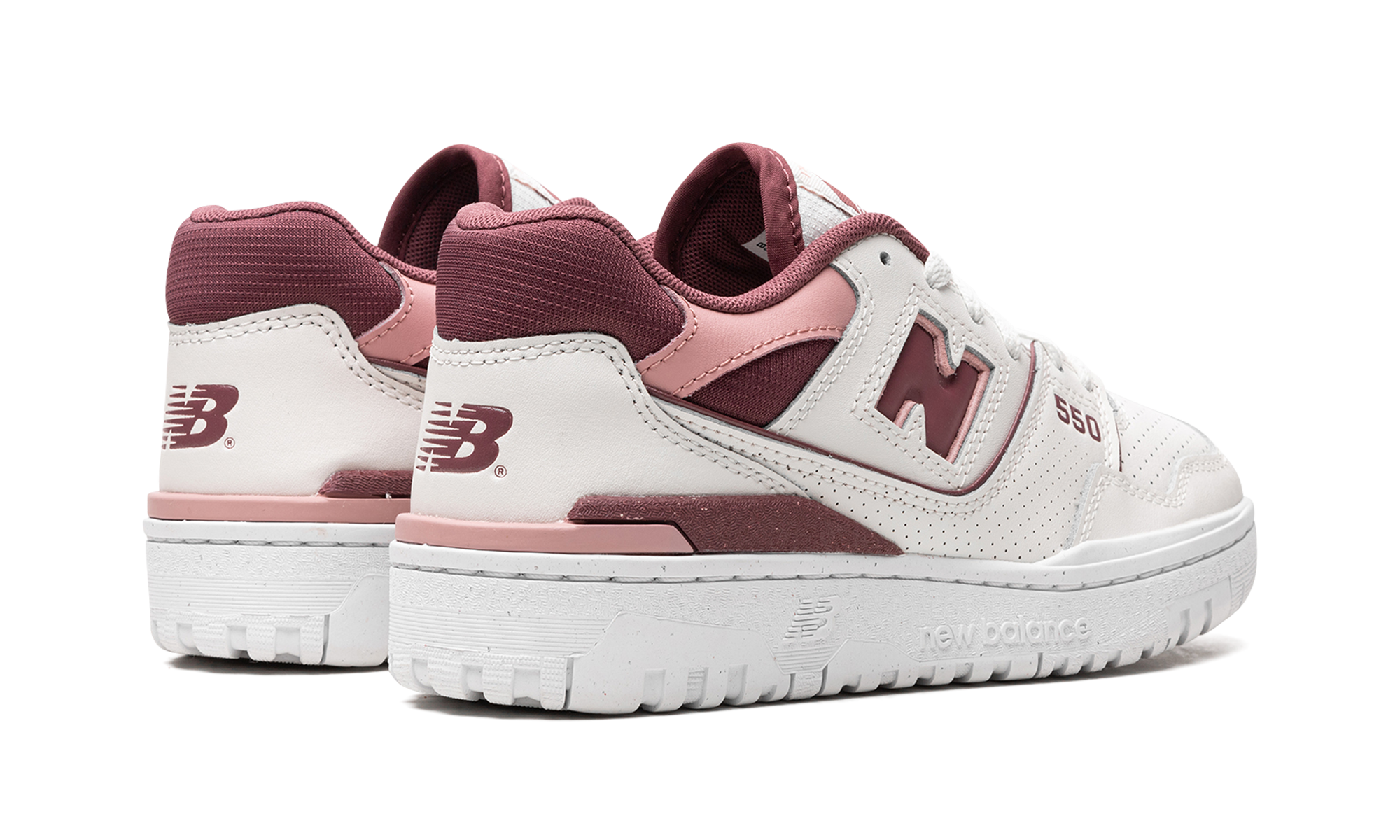 new balance 550 washed burgundy women s+BBW550DP+diagnol right behind view