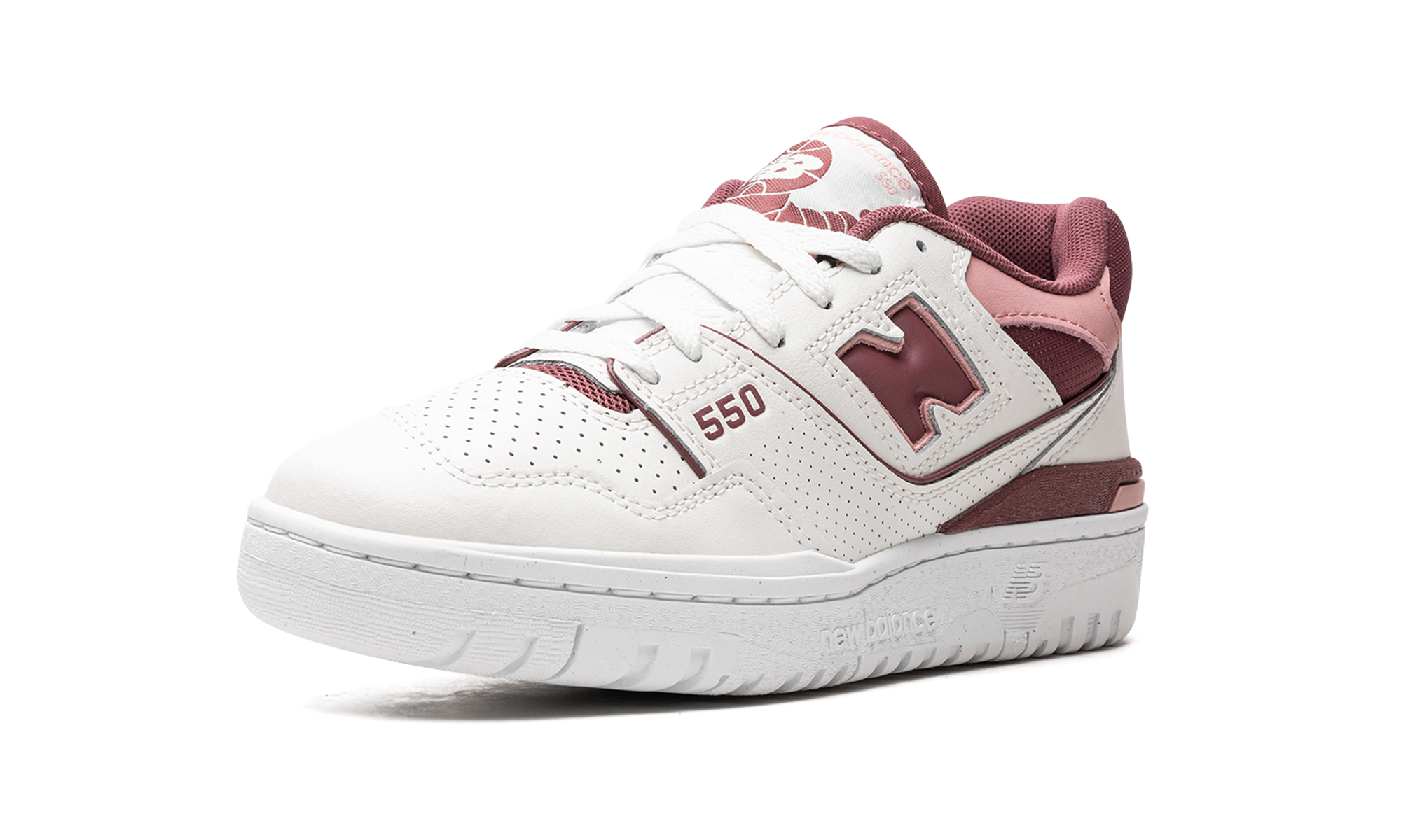 new balance 550 washed burgundy women s+BBW550DP+left diagnol single view