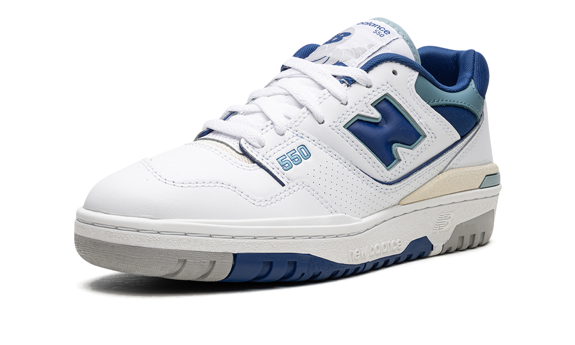 new balance 550 white blue groove+BB550NCC+left diagnol single view