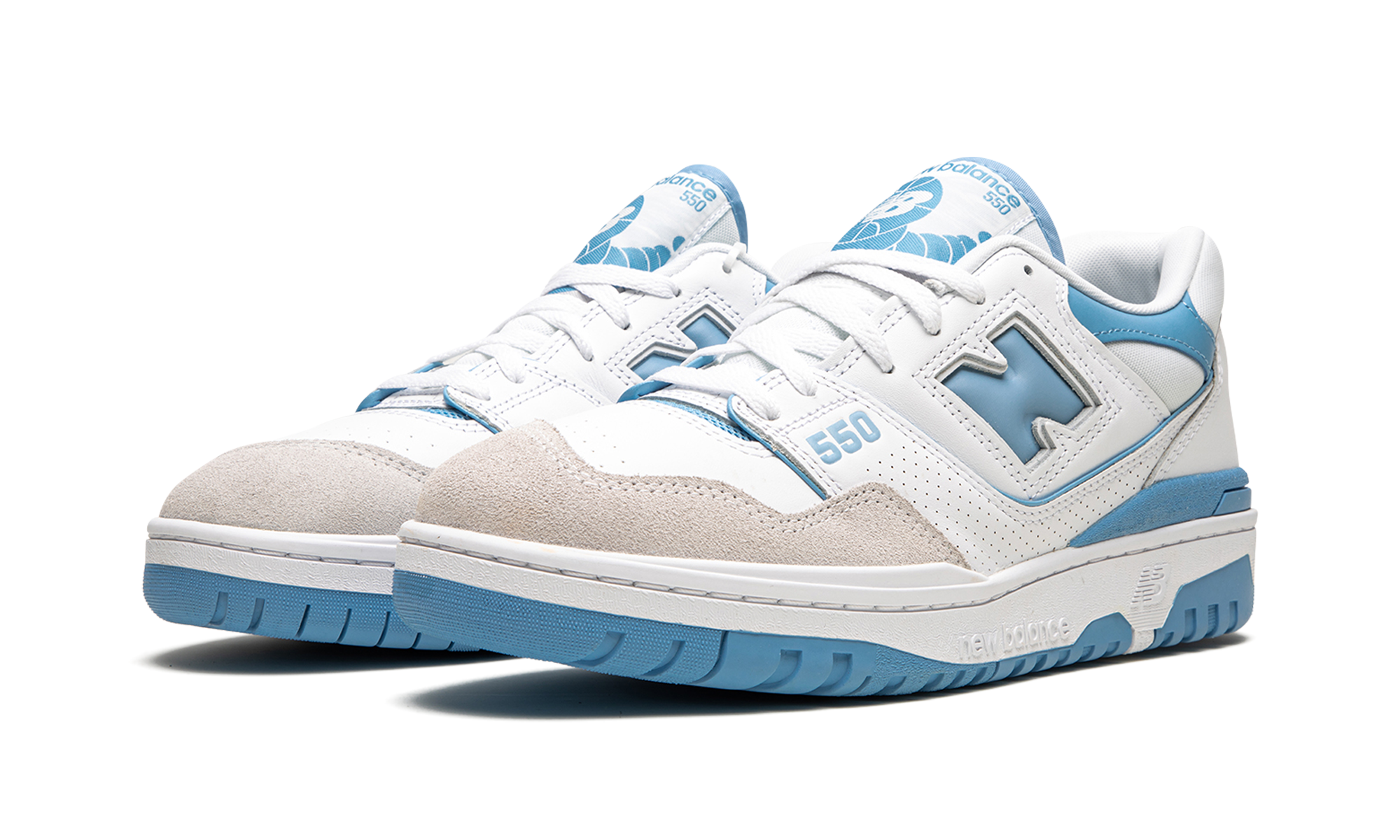 new balance 550 white blue haze rain cloud+BB550LSB+diagnol left view