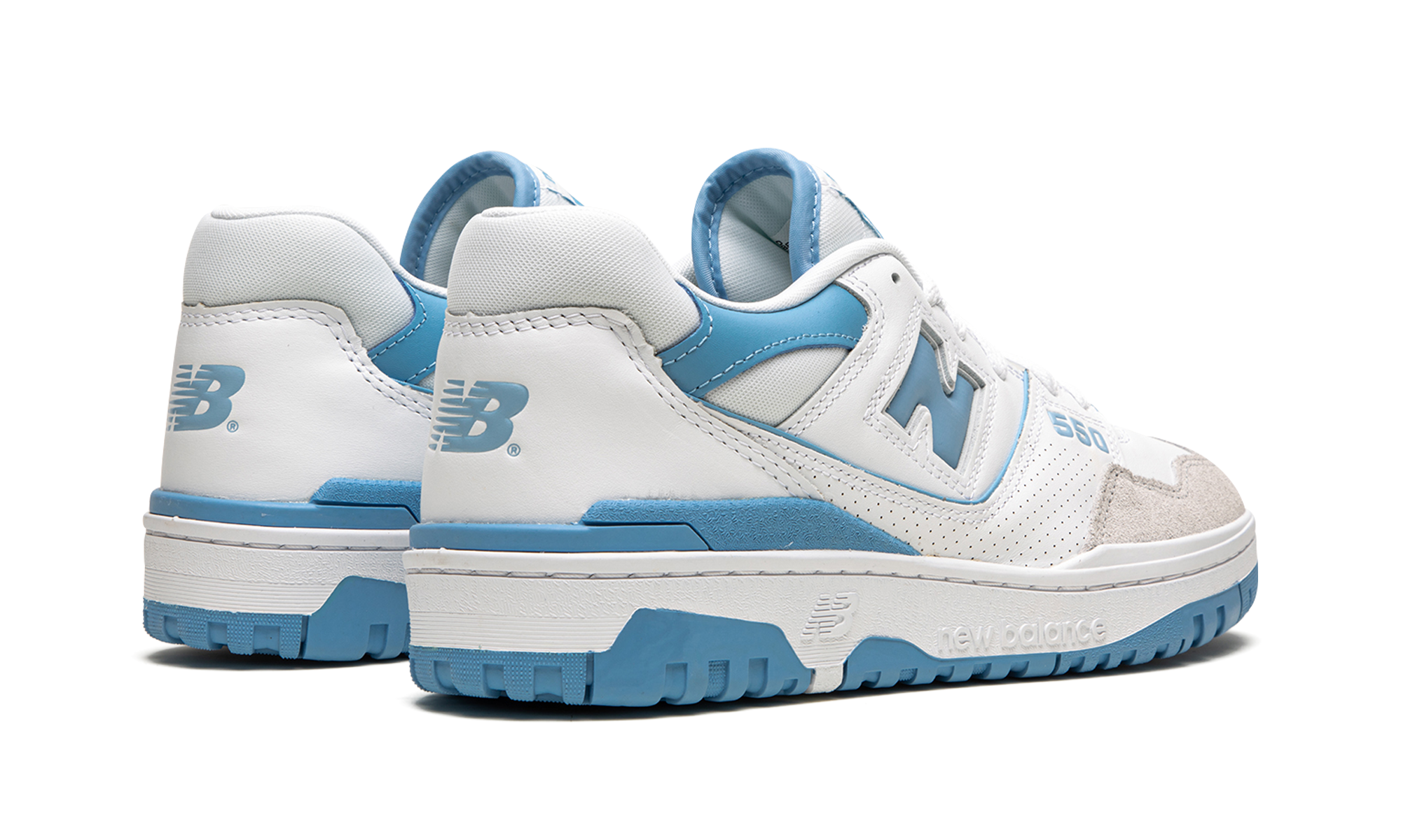 new balance 550 white blue haze rain cloud+BB550LSB+diagnol right behind view