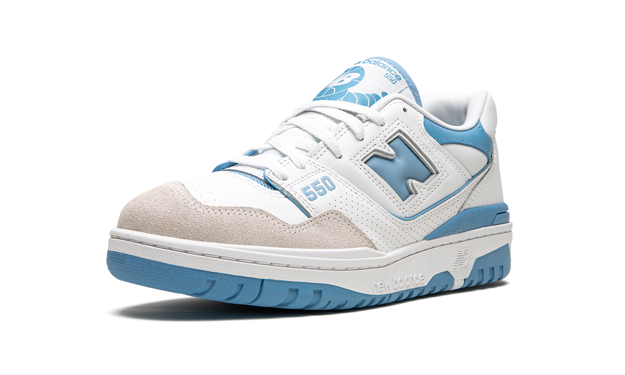 new balance 550 white blue haze rain cloud+BB550LSB+left diagnol single view