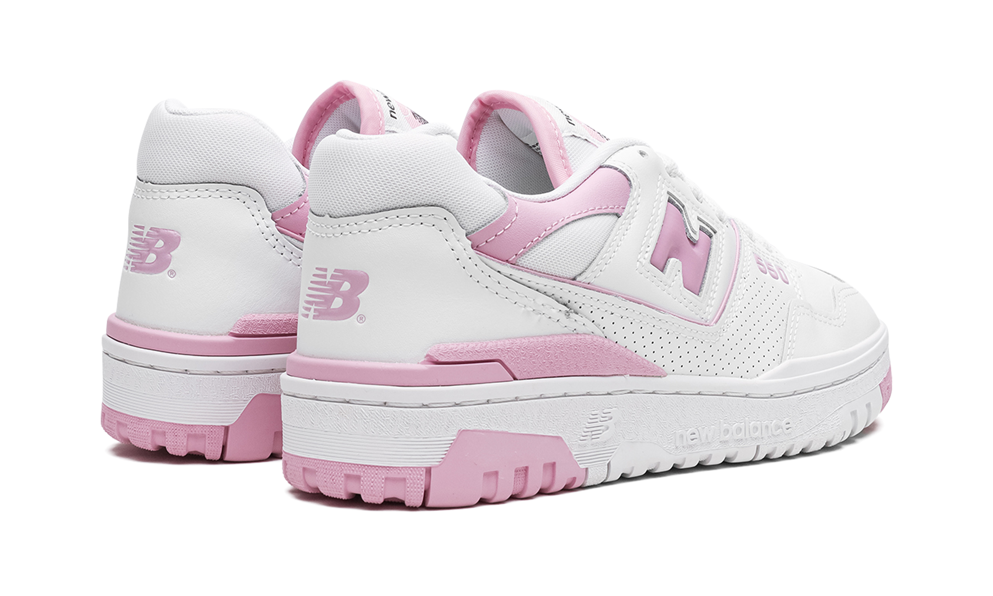 new balance 550 white bubblegum pink women s+BBW550BD+diagnol right behind view