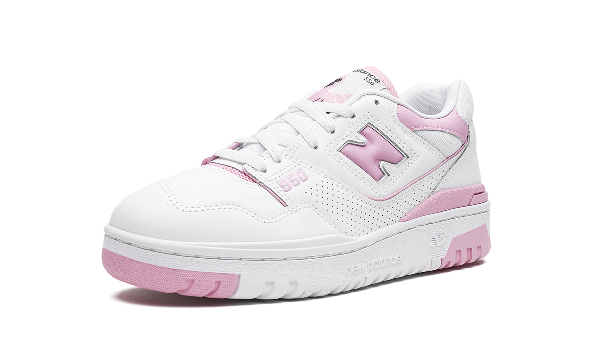 new balance 550 white bubblegum pink women s+BBW550BD+left diagnol single view