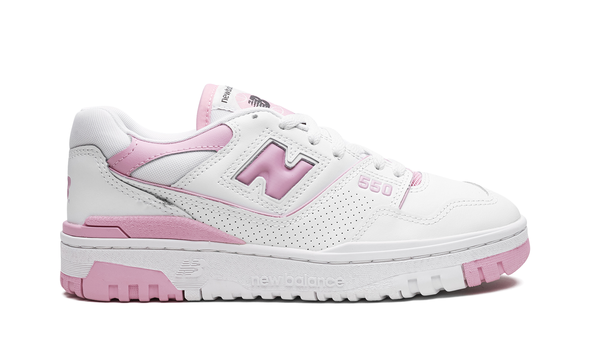 new balance 550 white bubblegum pink women s+BBW550BD+right view